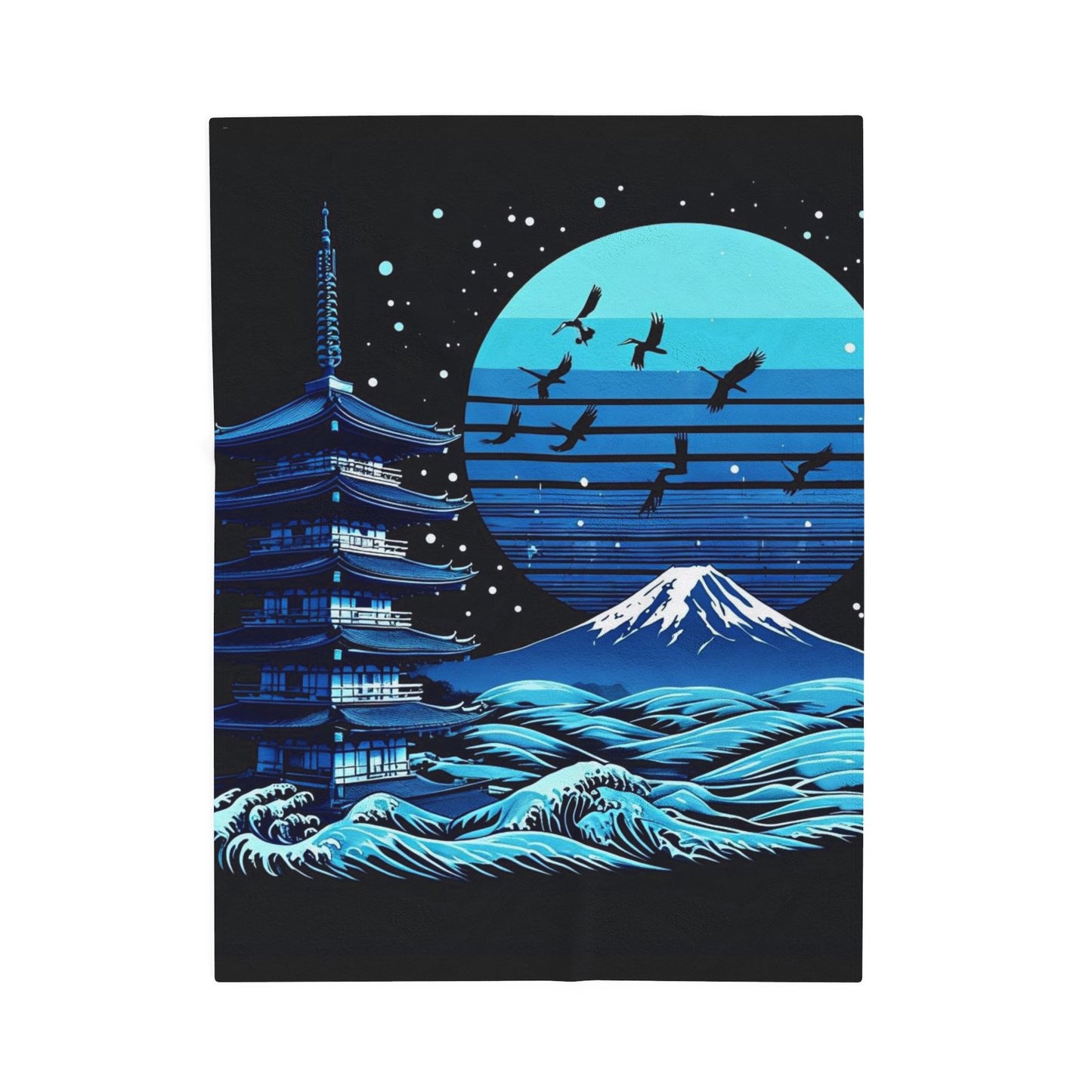 Midnight Zen - Velveteen Plush Blanket