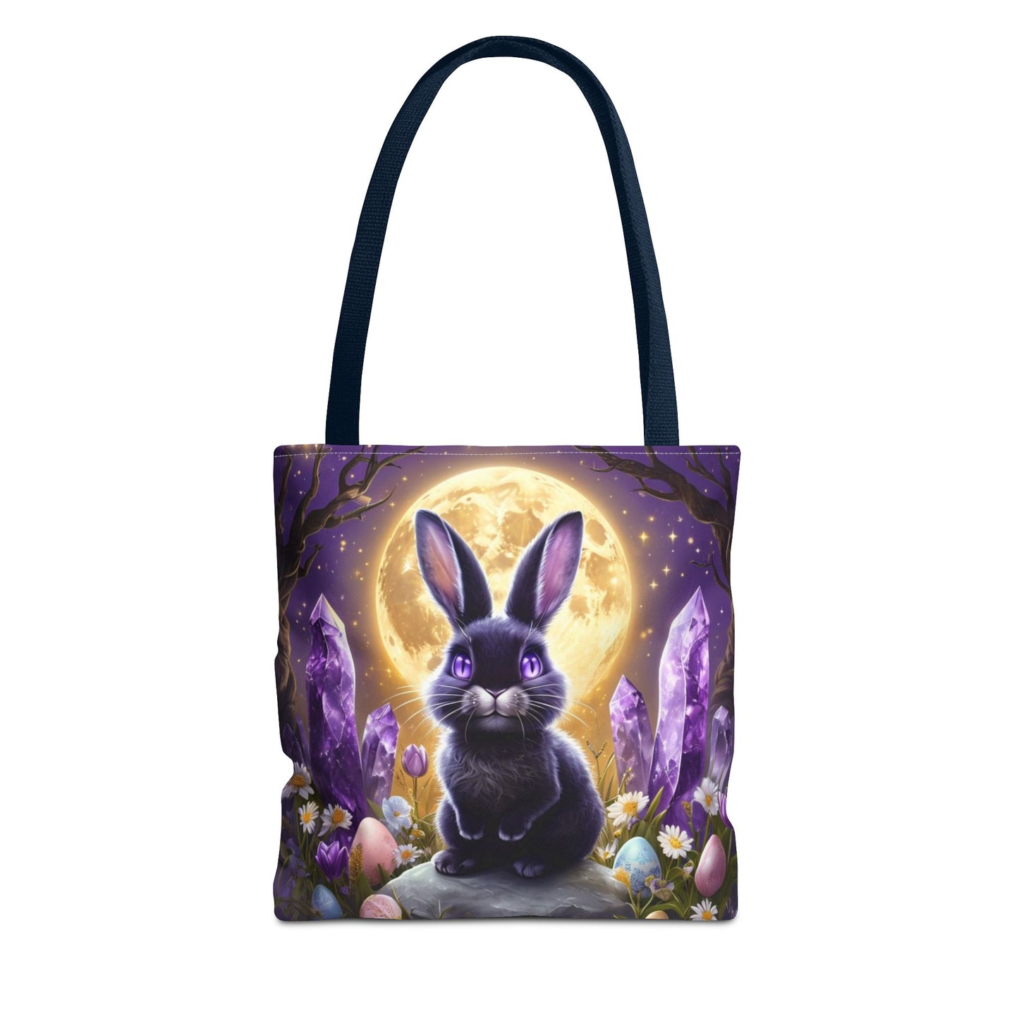 Moonlit Bunny with Amethyst Crystals - Tote Bag