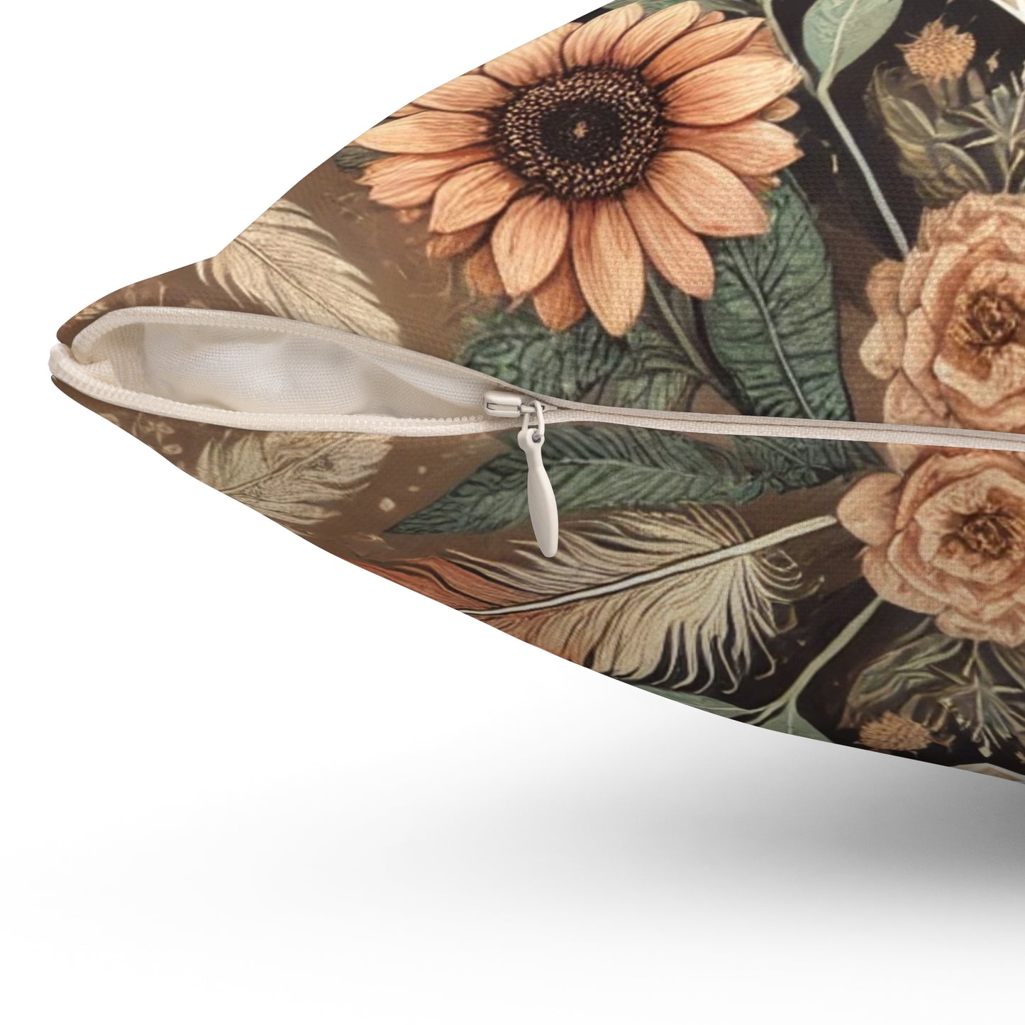 Mystical Sunflower & Quartz - Polyester Square Pillow
