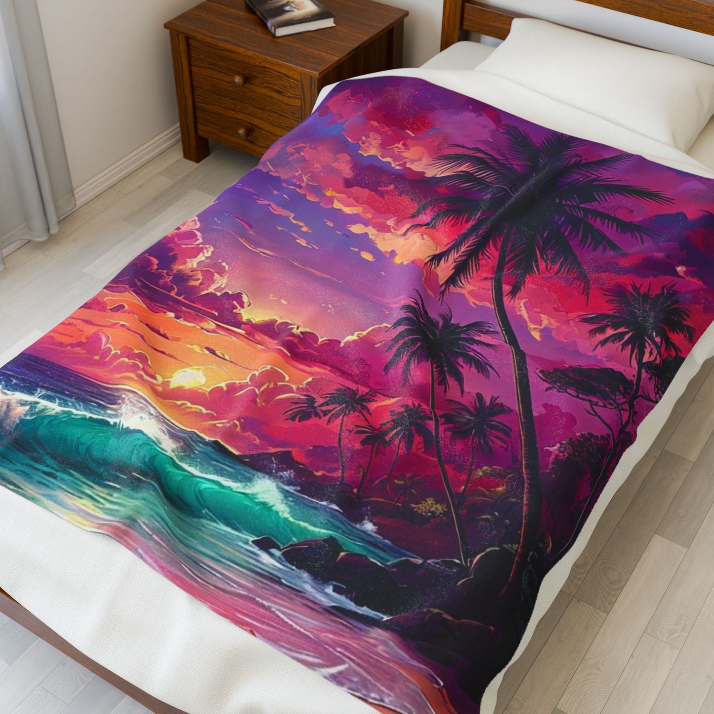 Serene Seaside Escape - Plush Blanket