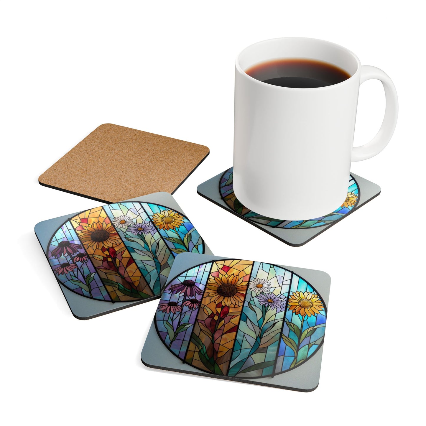 Sunflower & Wildflower Panel - Coaster Set