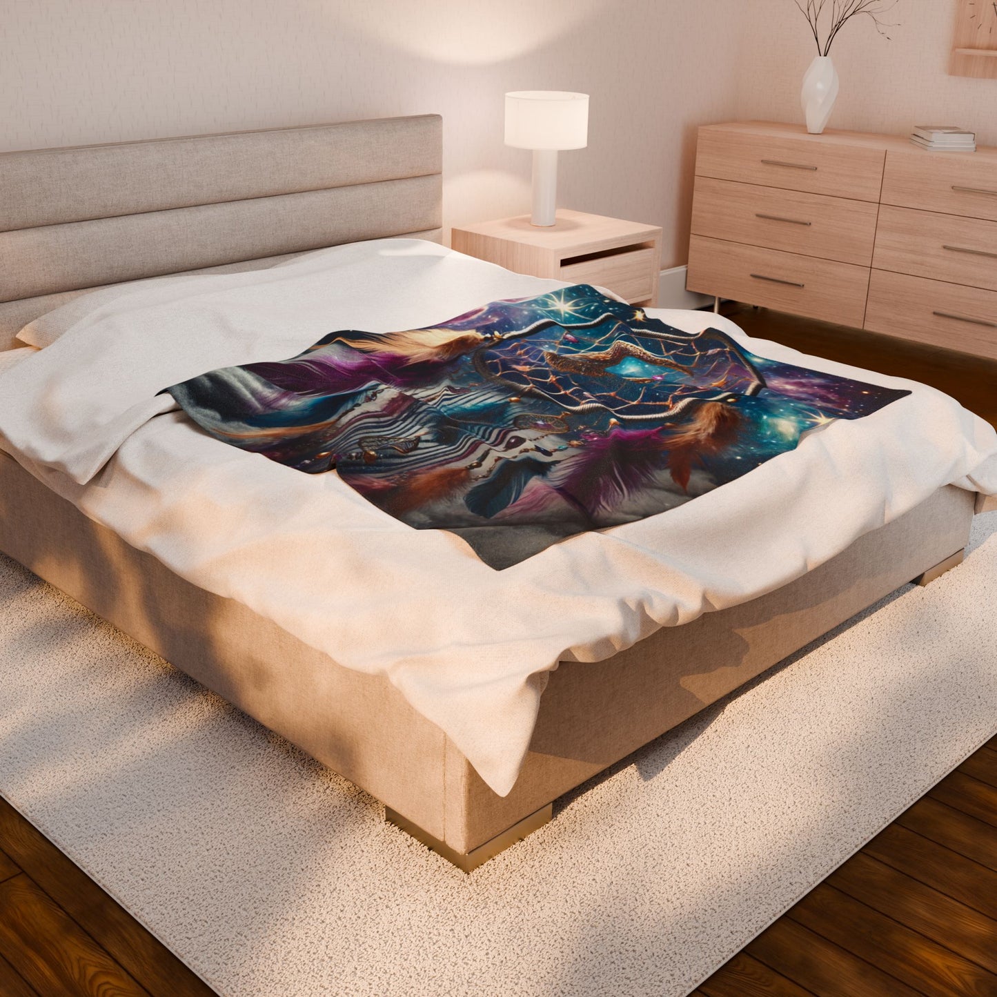 Celestial Boho Dreamcatcher - Plush Blanket