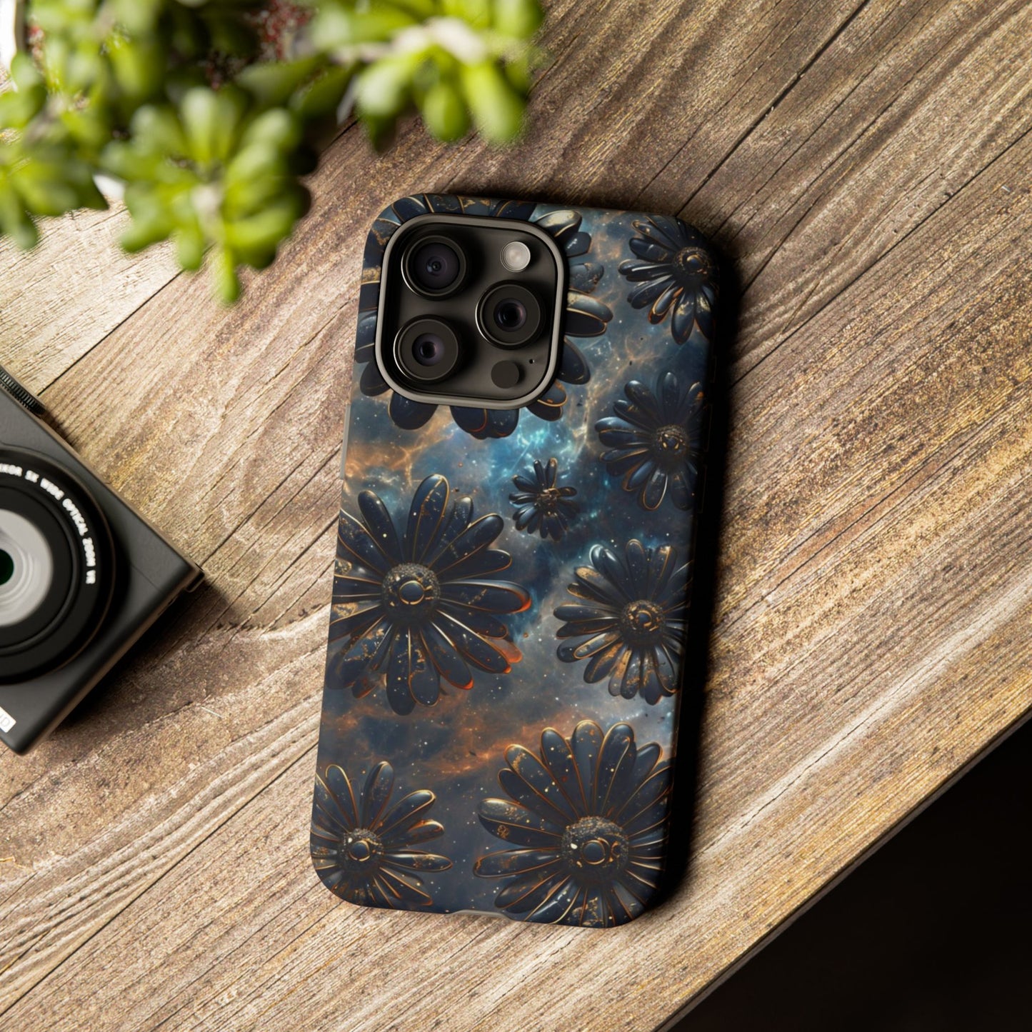 Galactic Black Daisy - Phone Case