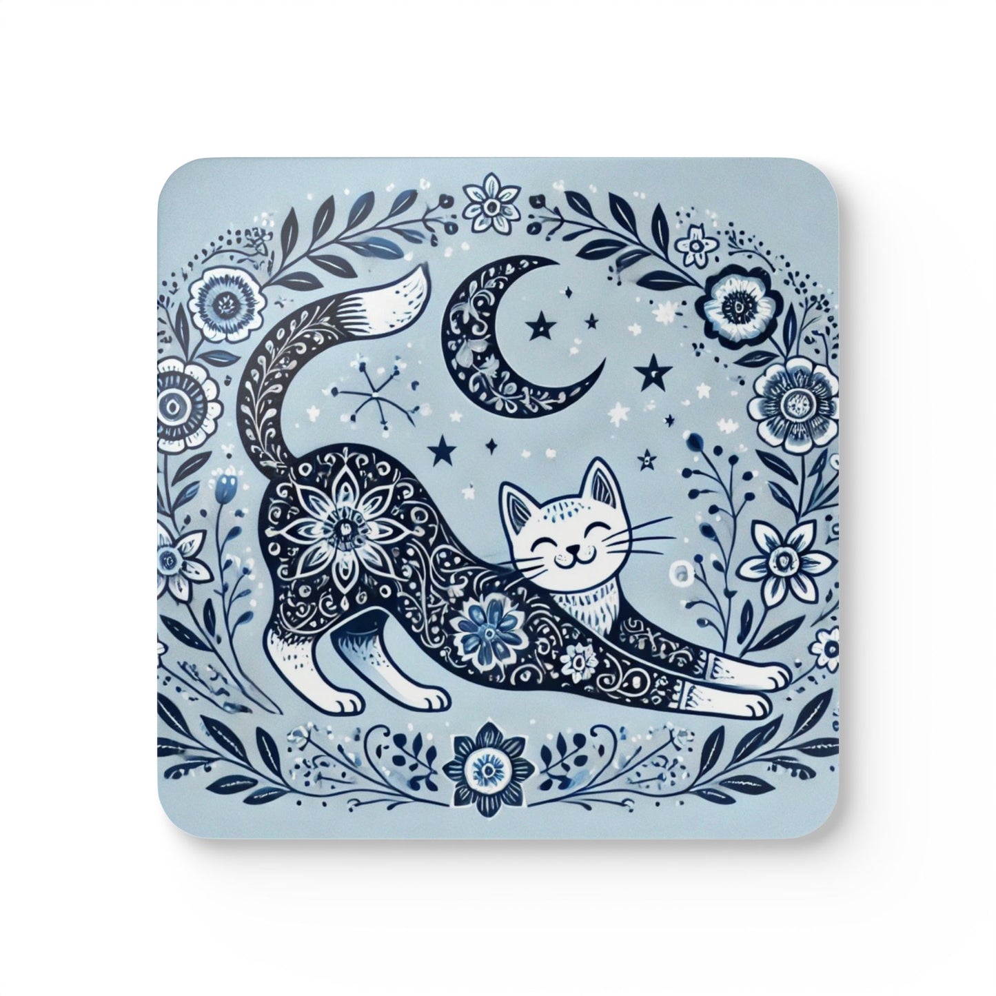 Folk Art Cat - Coaster Set