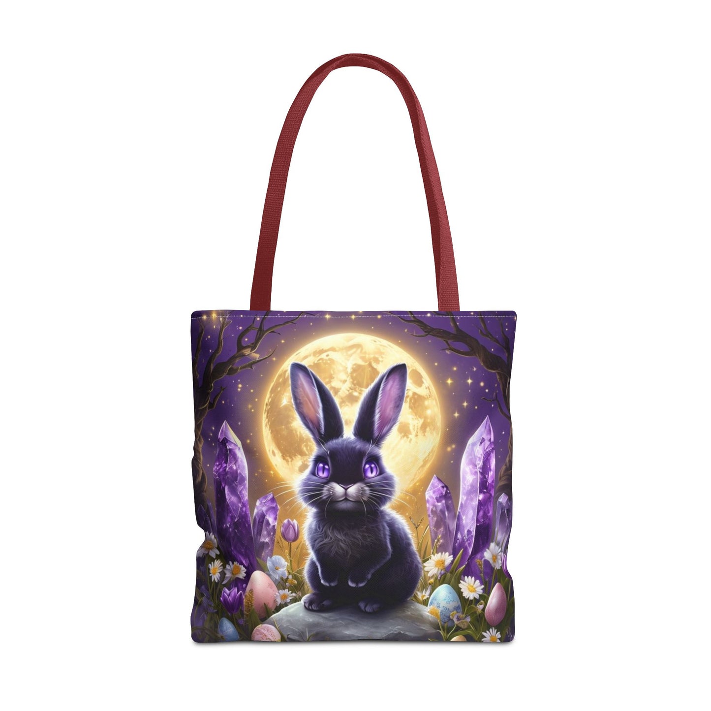 Moonlit Bunny with Amethyst Crystals - Tote Bag