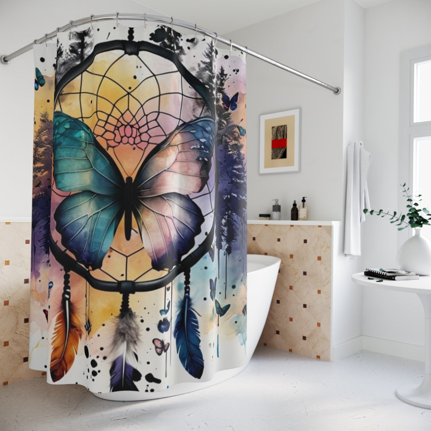 Bohemian Butterfly Dreamcatcher - Shower Curtain