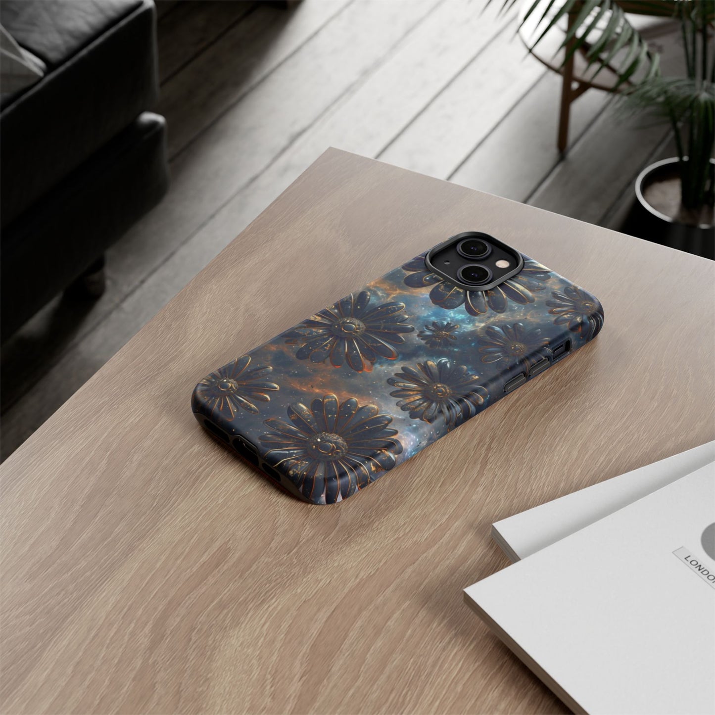 Galactic Black Daisy - Phone Case