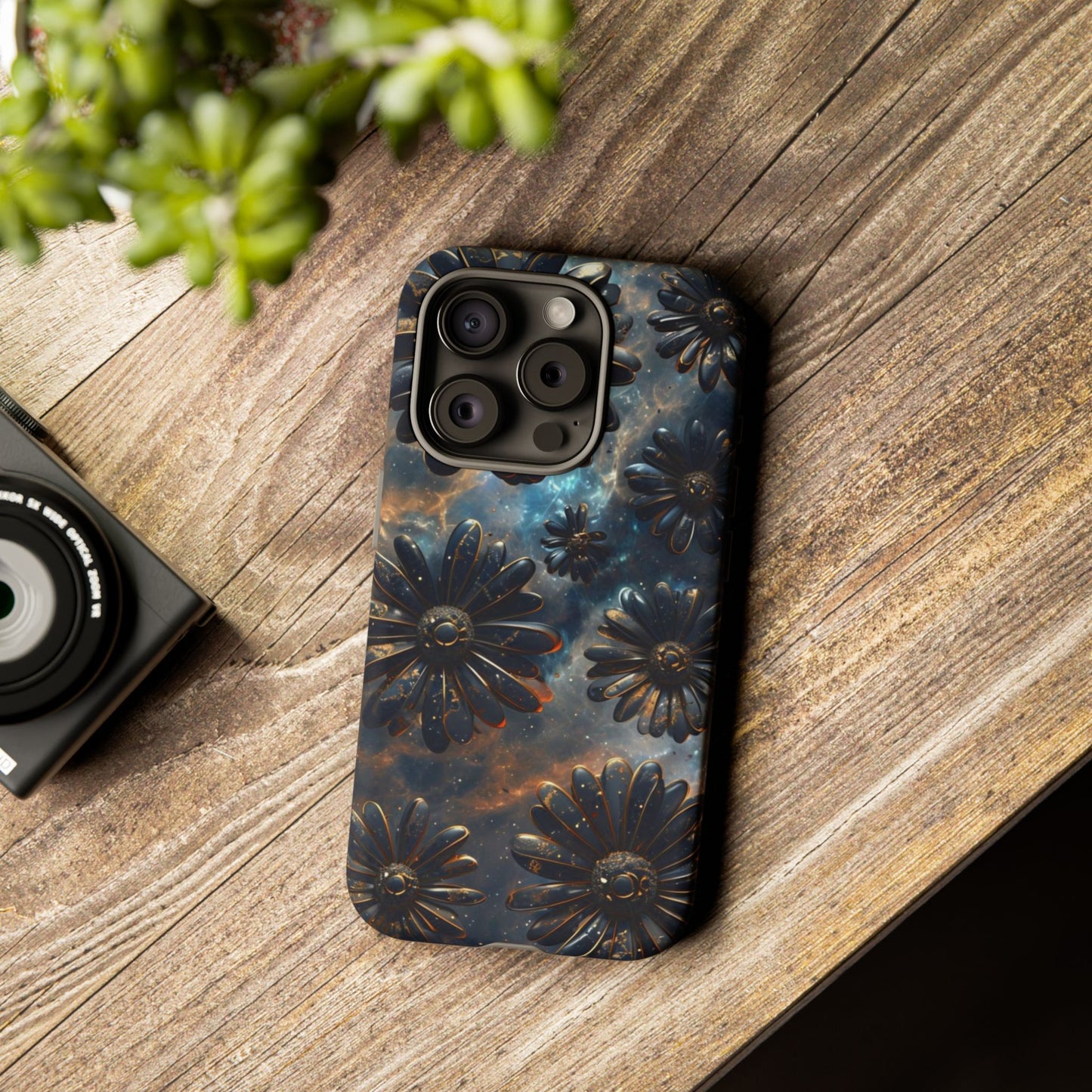 Galactic Black Daisy - Phone Case
