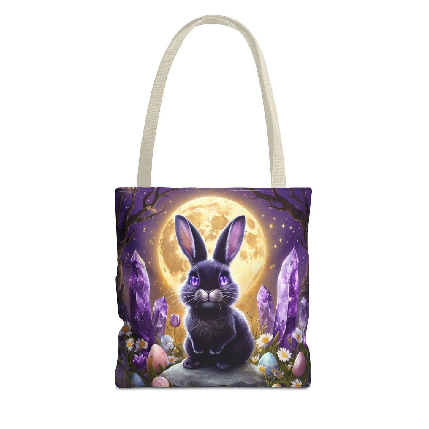 Moonlit Bunny with Amethyst Crystals - Tote Bag