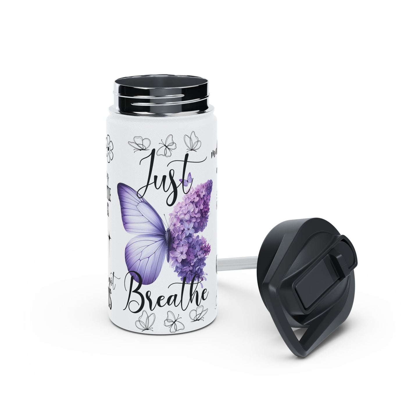 Just Breathe - Stainless Steel Water Bottle