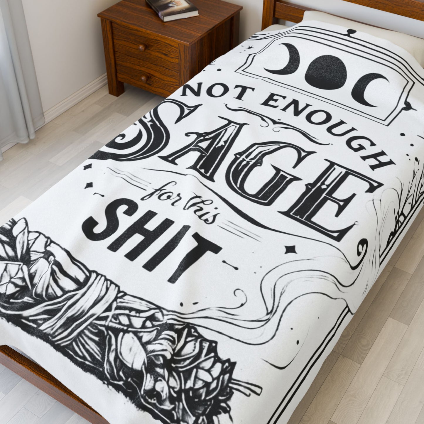 Not Enough Sage - Velveteen Plush Blanket