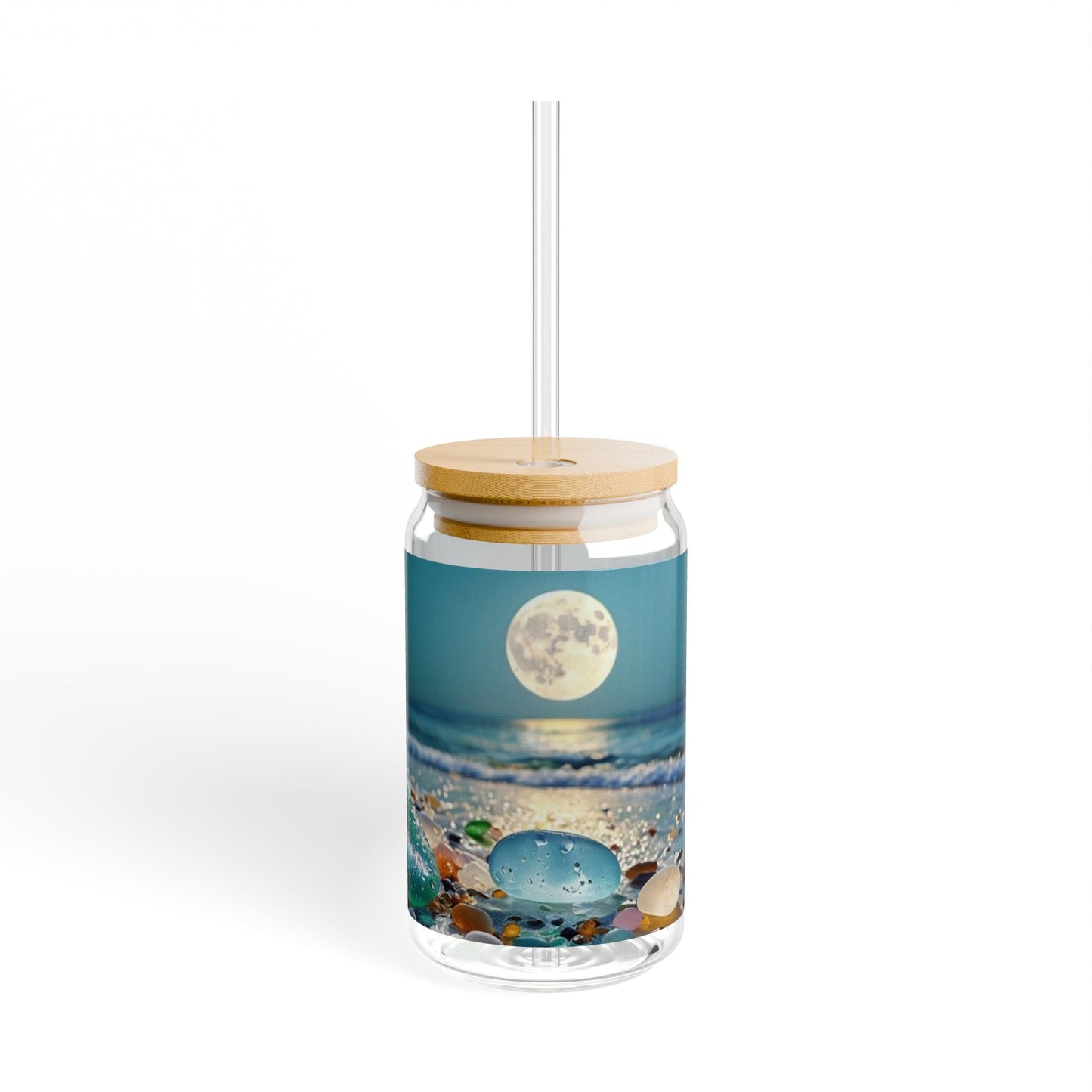 Moonlit Sea Glass Gems - Sipper Glass