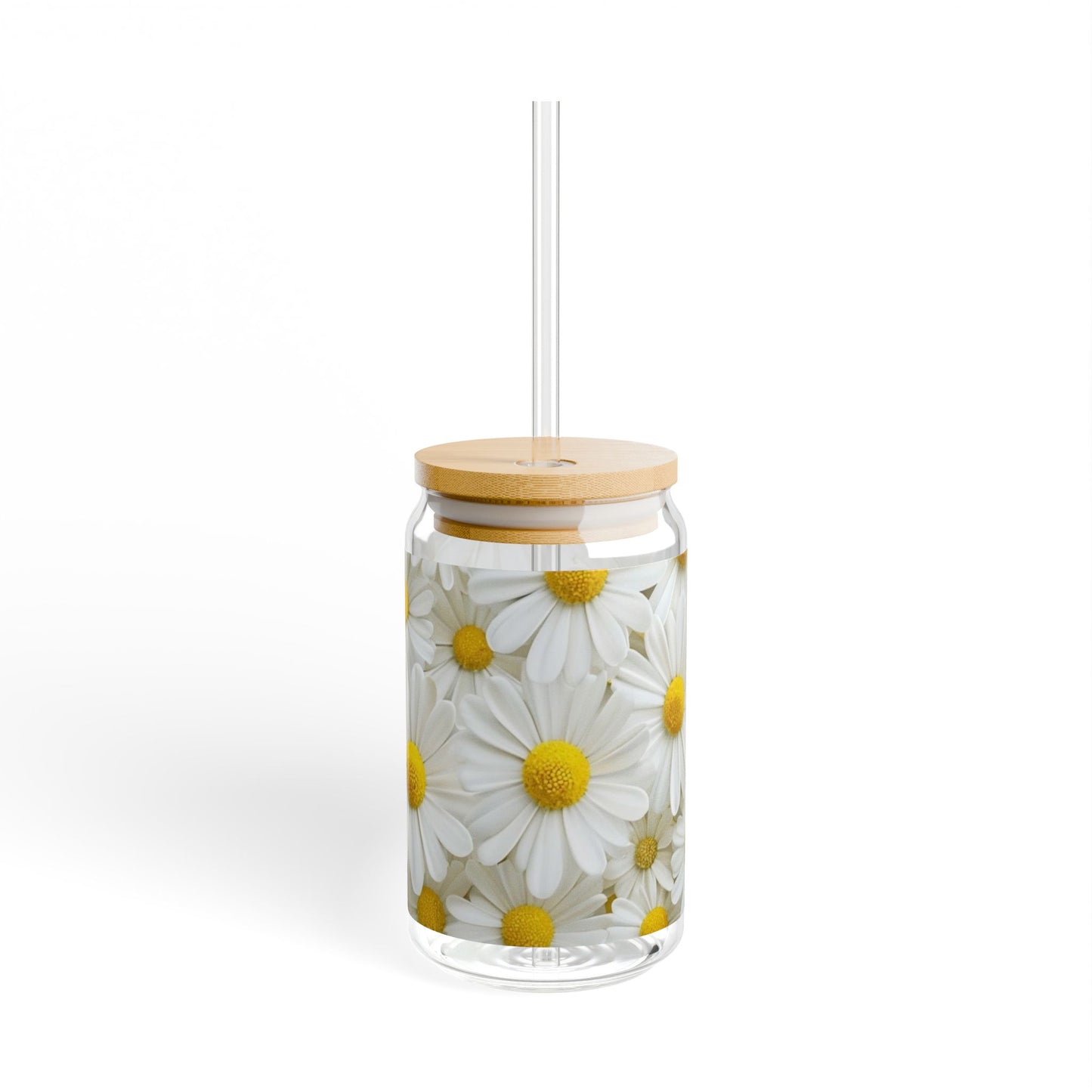 White Sunflowers - Sipper Glass