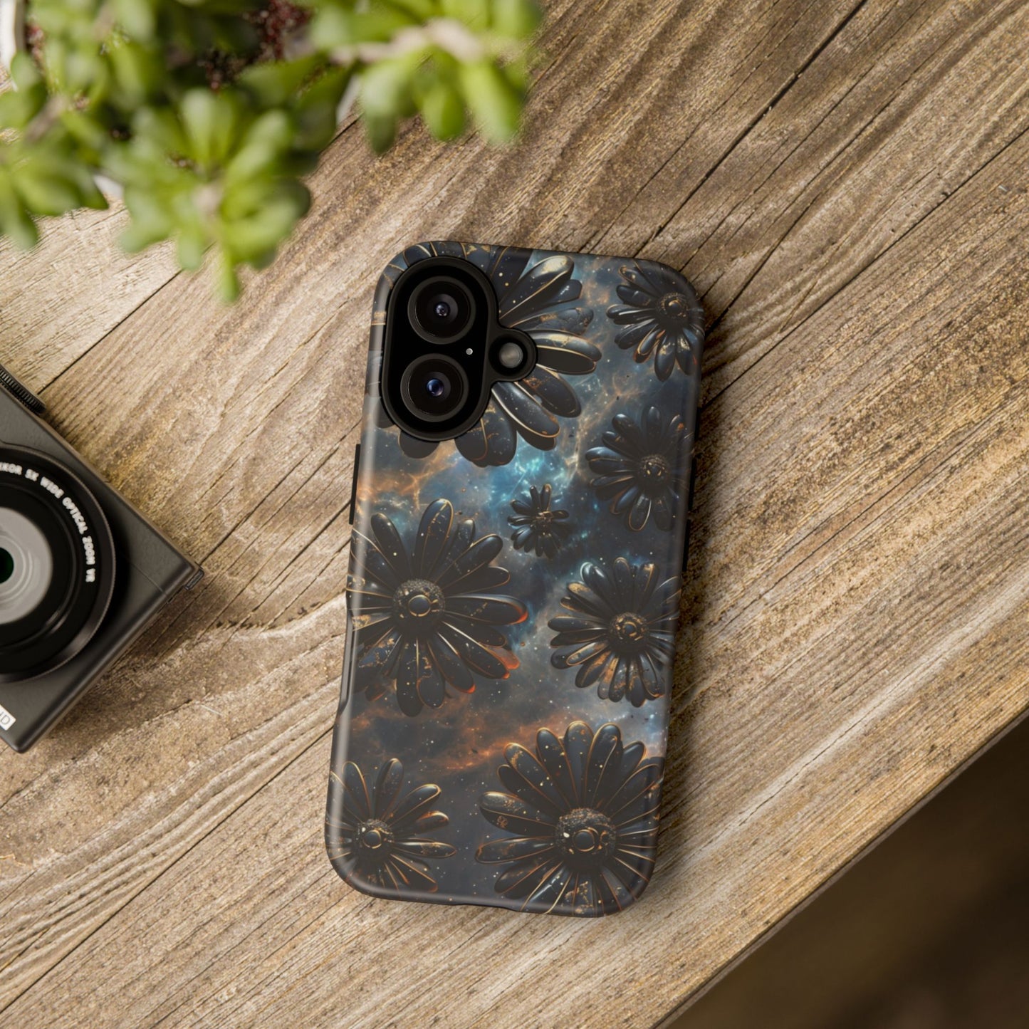 Galactic Black Daisy - Phone Case