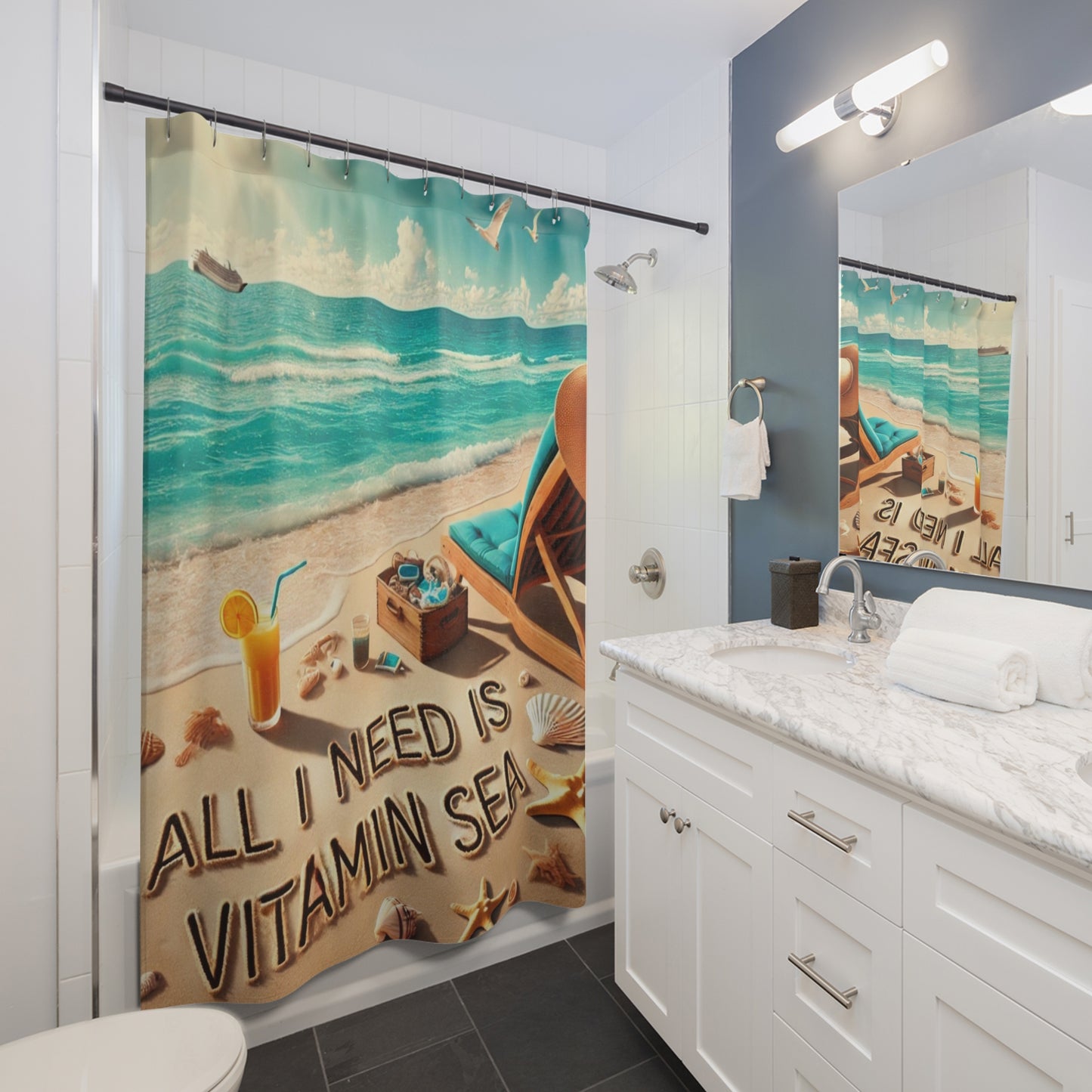 All I Need Is Vitamin Sea - Shower Curtain