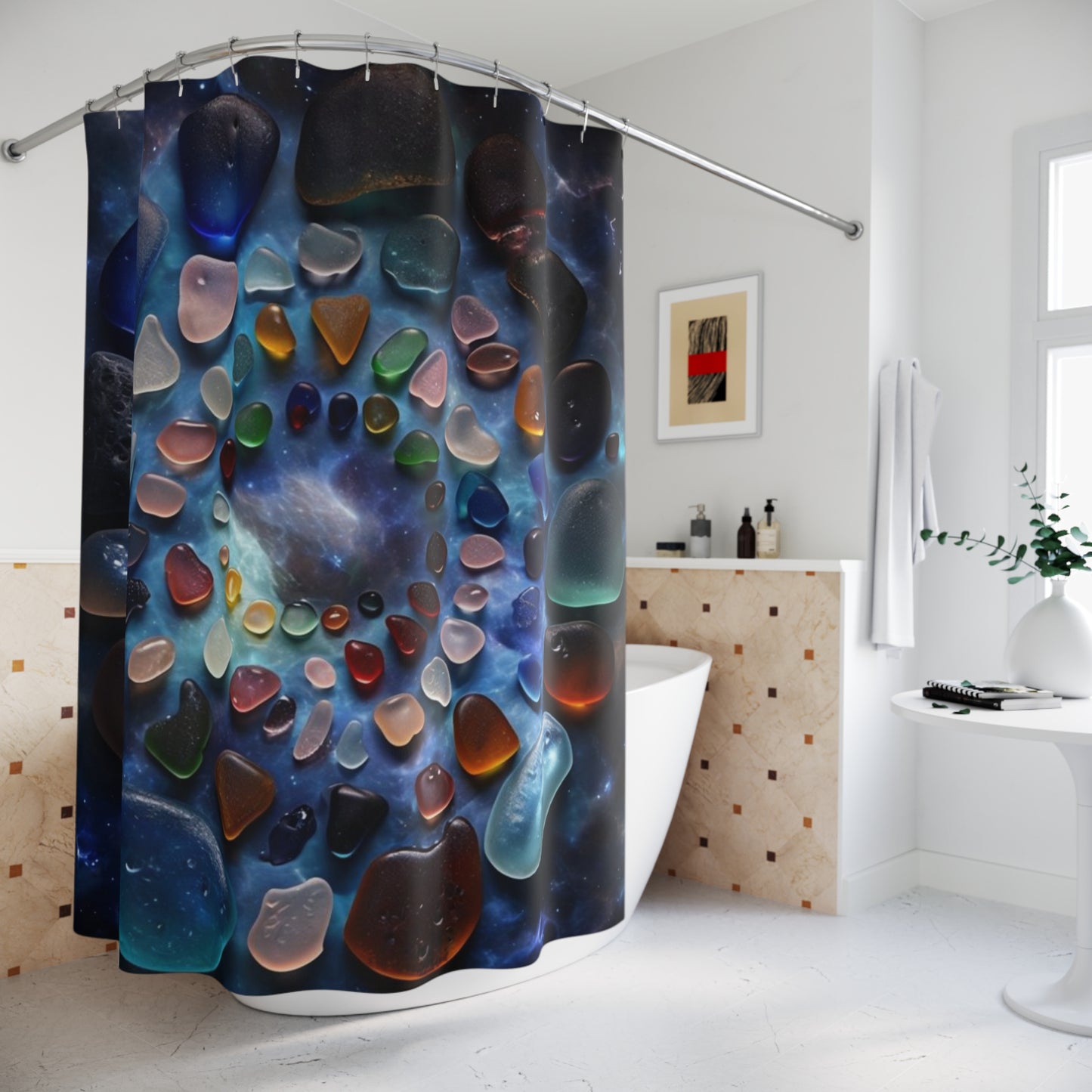 Celestial Sea Glass Spiral - Shower Curtain