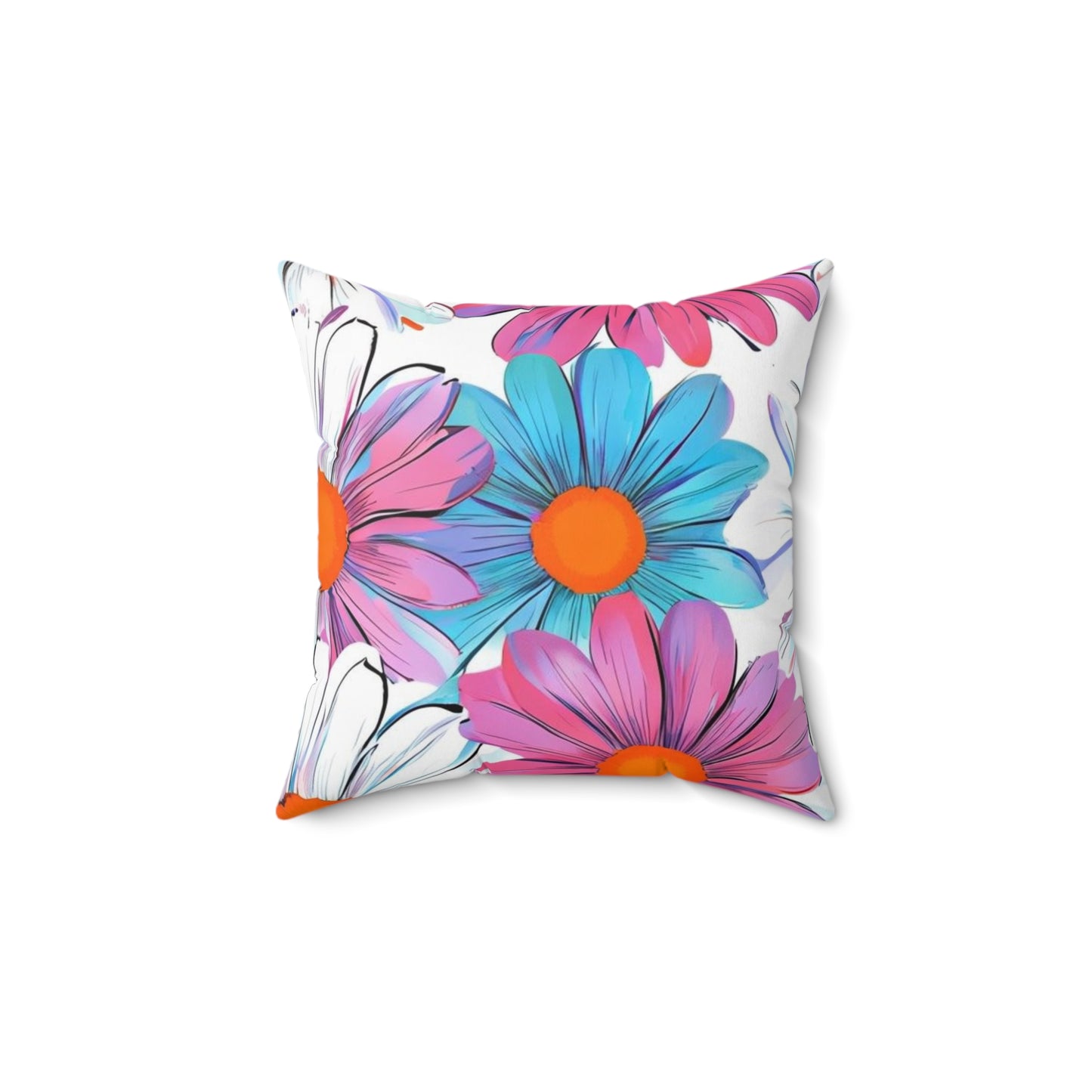 Retro Daisy Dreams - Polyester Square Pillow
