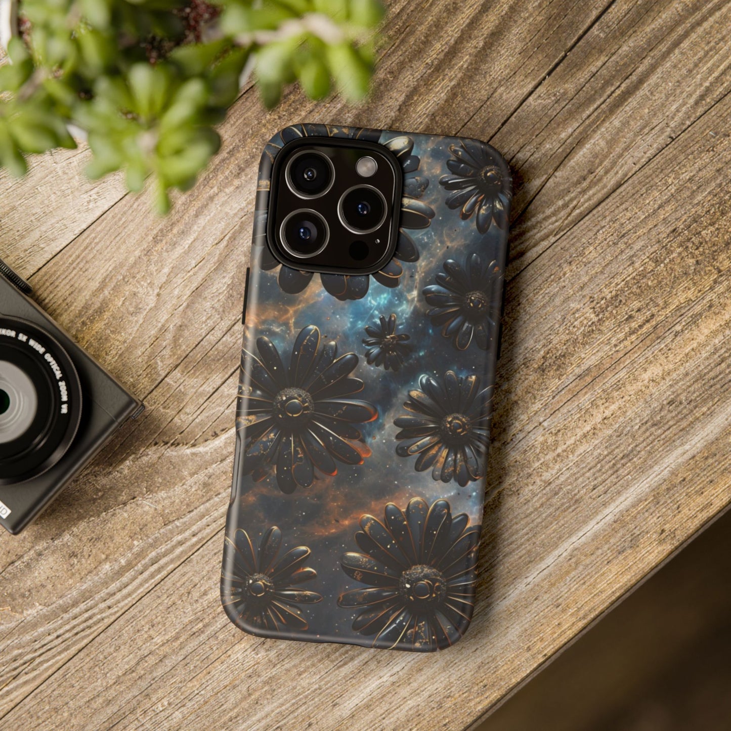 Galactic Black Daisy - Phone Case