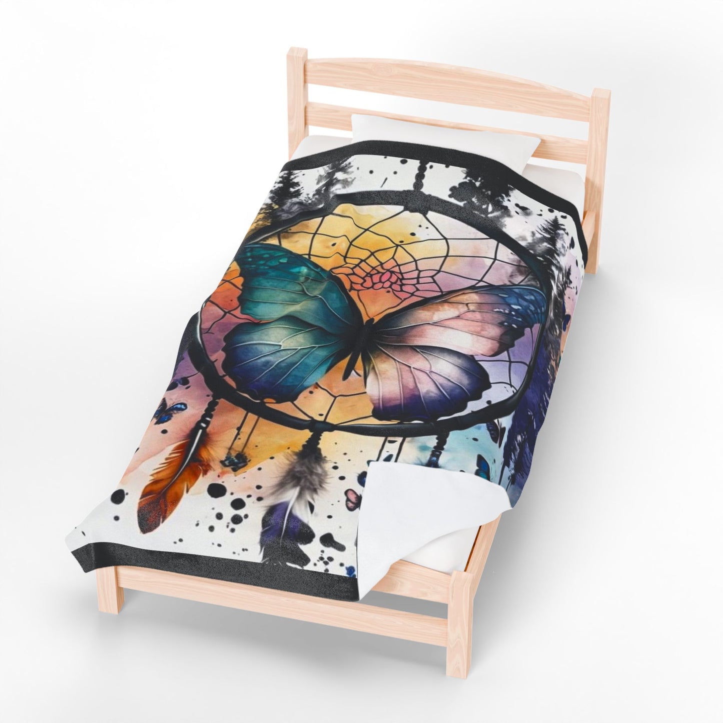 Butterfly Dreamcatcher - Velveteen Plush Blanket