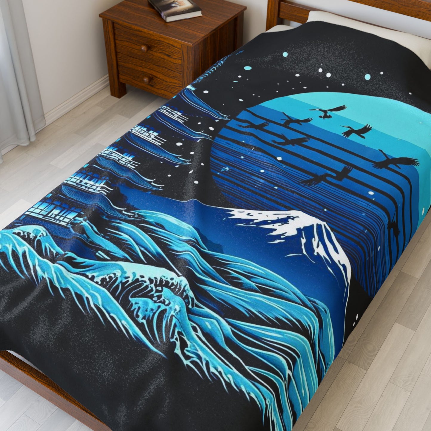 Midnight Zen - Velveteen Plush Blanket