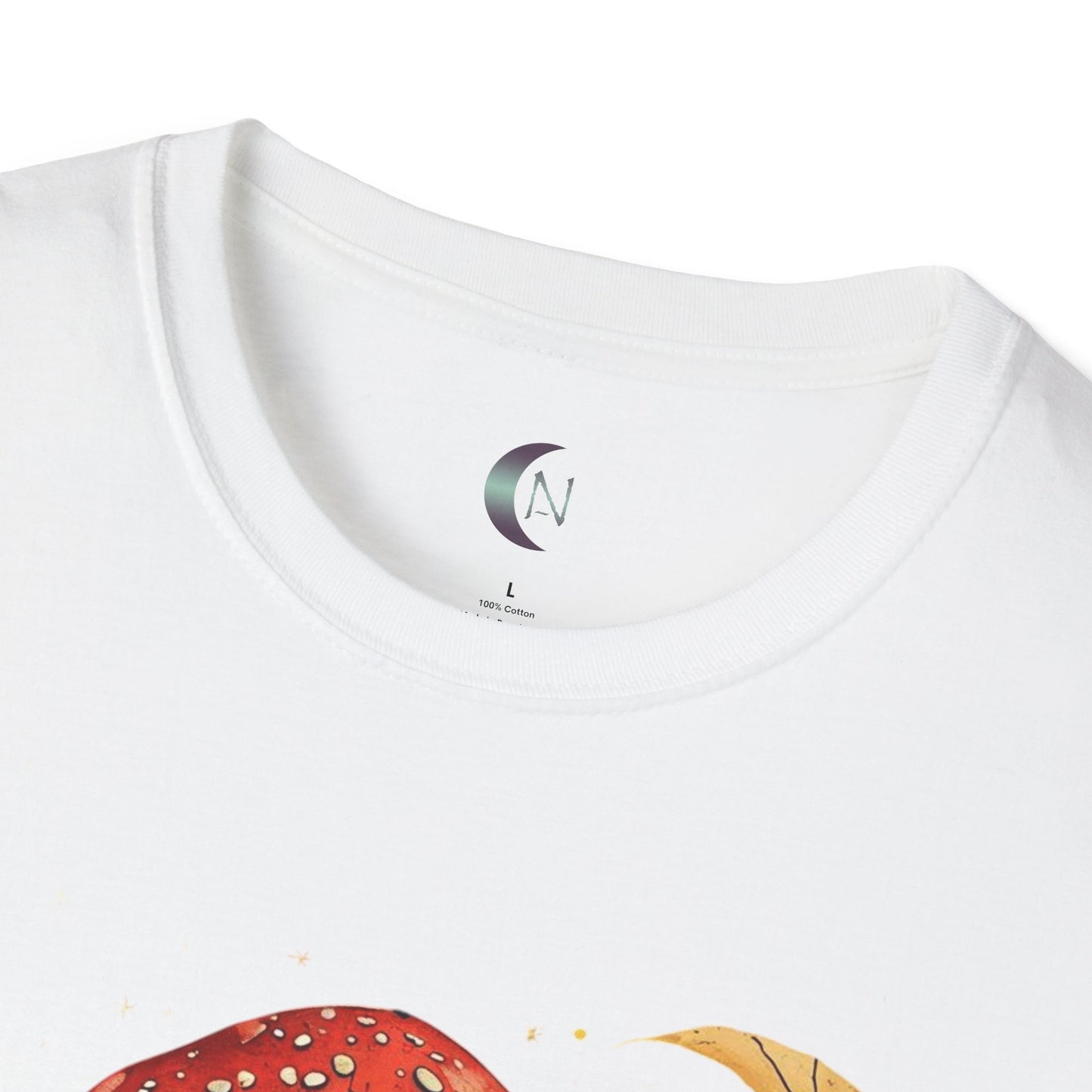 Whimsical Mushroom Moon - Unisex Softstyle T-Shirt