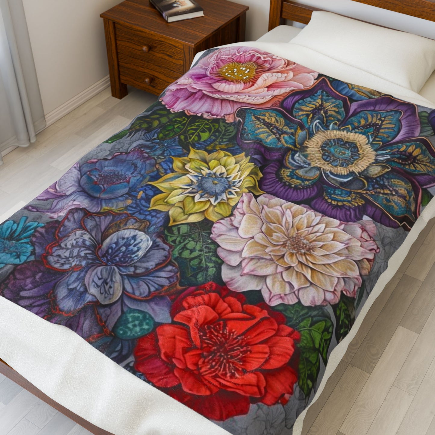 Nature-Inspired Floral - Plush Blanket
