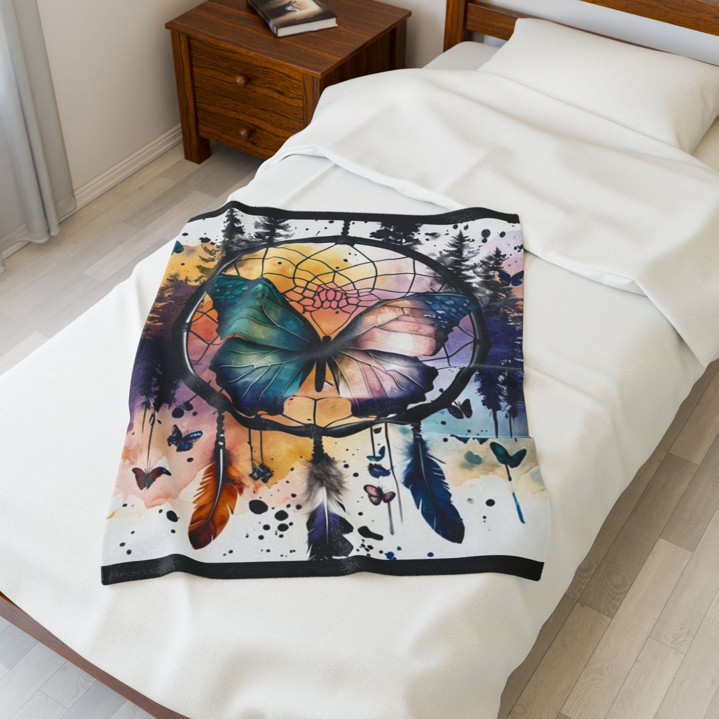 Butterfly Dreamcatcher - Velveteen Plush Blanket