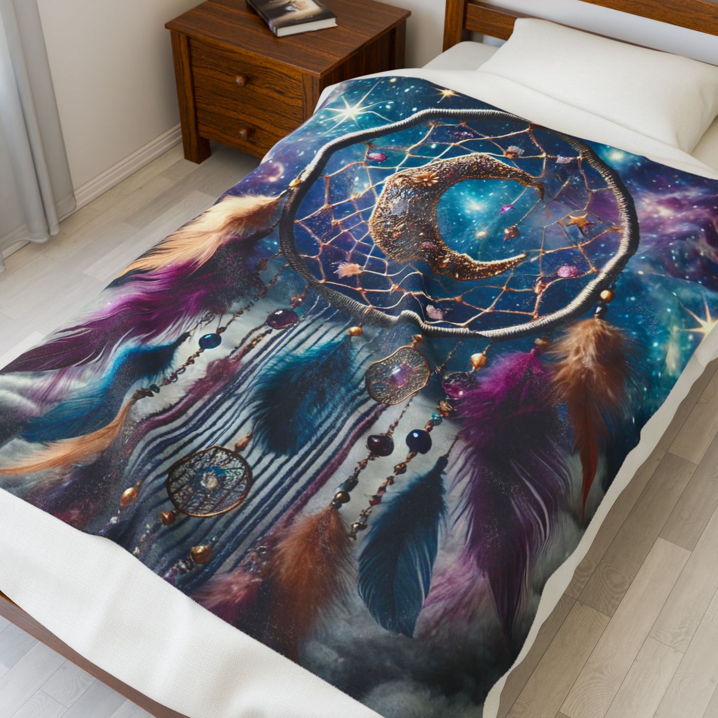 Celestial Boho Dreamcatcher - Plush Blanket