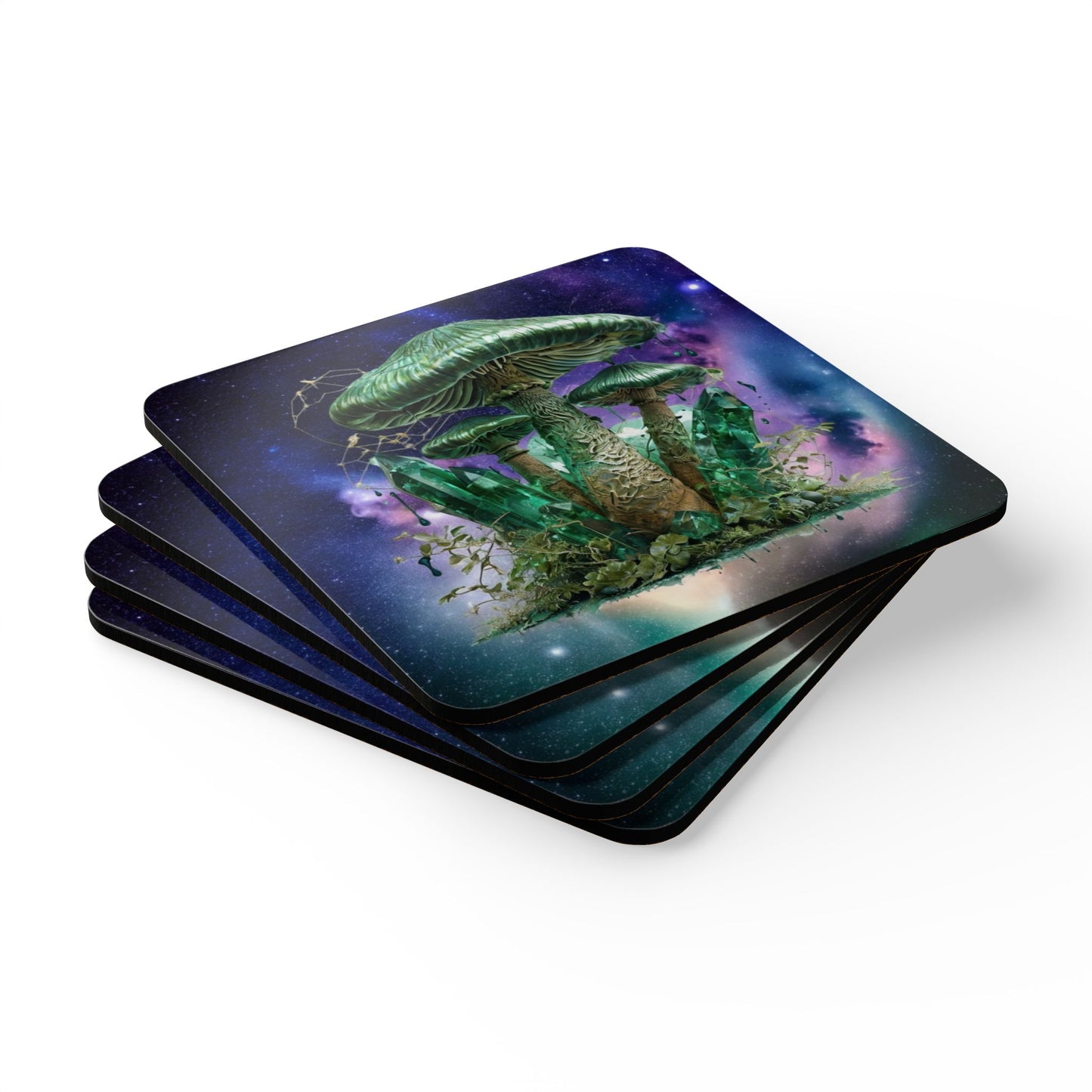 Cosmic Crystals & Mushrooms - Coaster Set