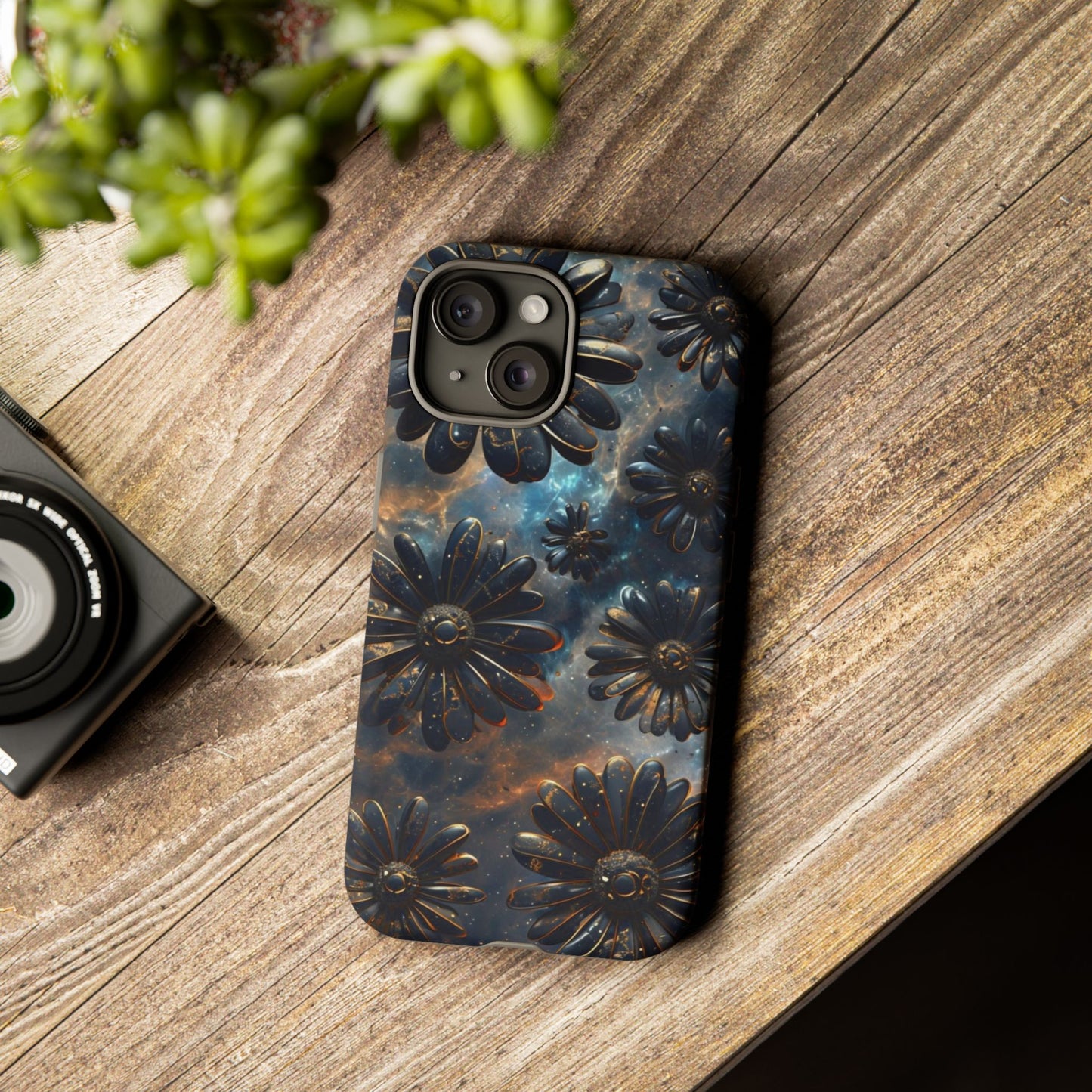 Galactic Black Daisy - Phone Case