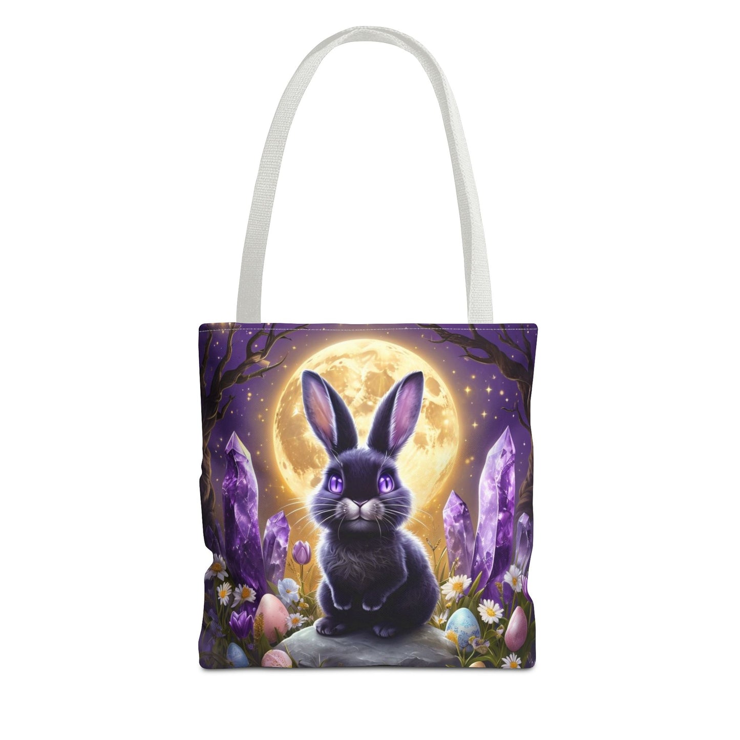 Moonlit Bunny with Amethyst Crystals - Tote Bag