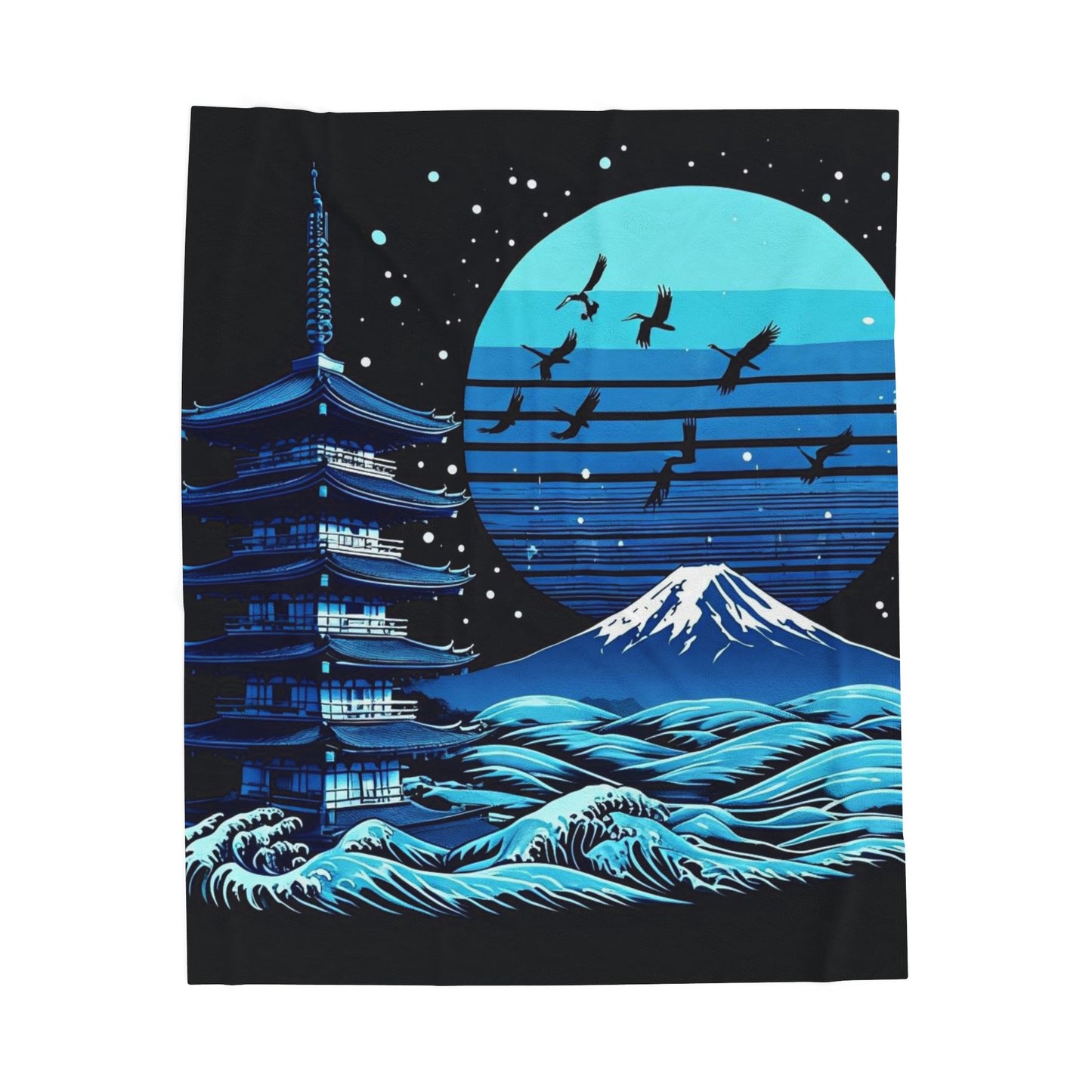 Midnight Zen - Velveteen Plush Blanket