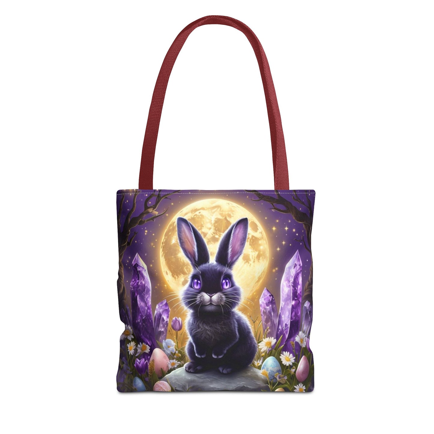 Moonlit Bunny with Amethyst Crystals - Tote Bag