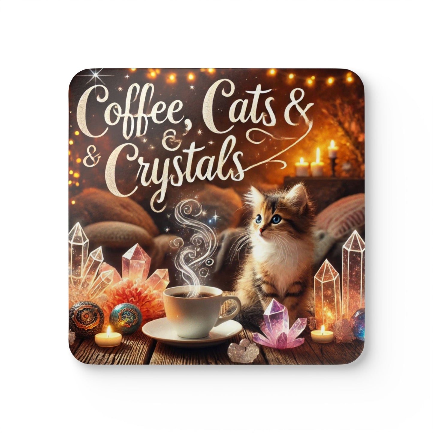 Coffee, Cats & Crystals - Coaster Set