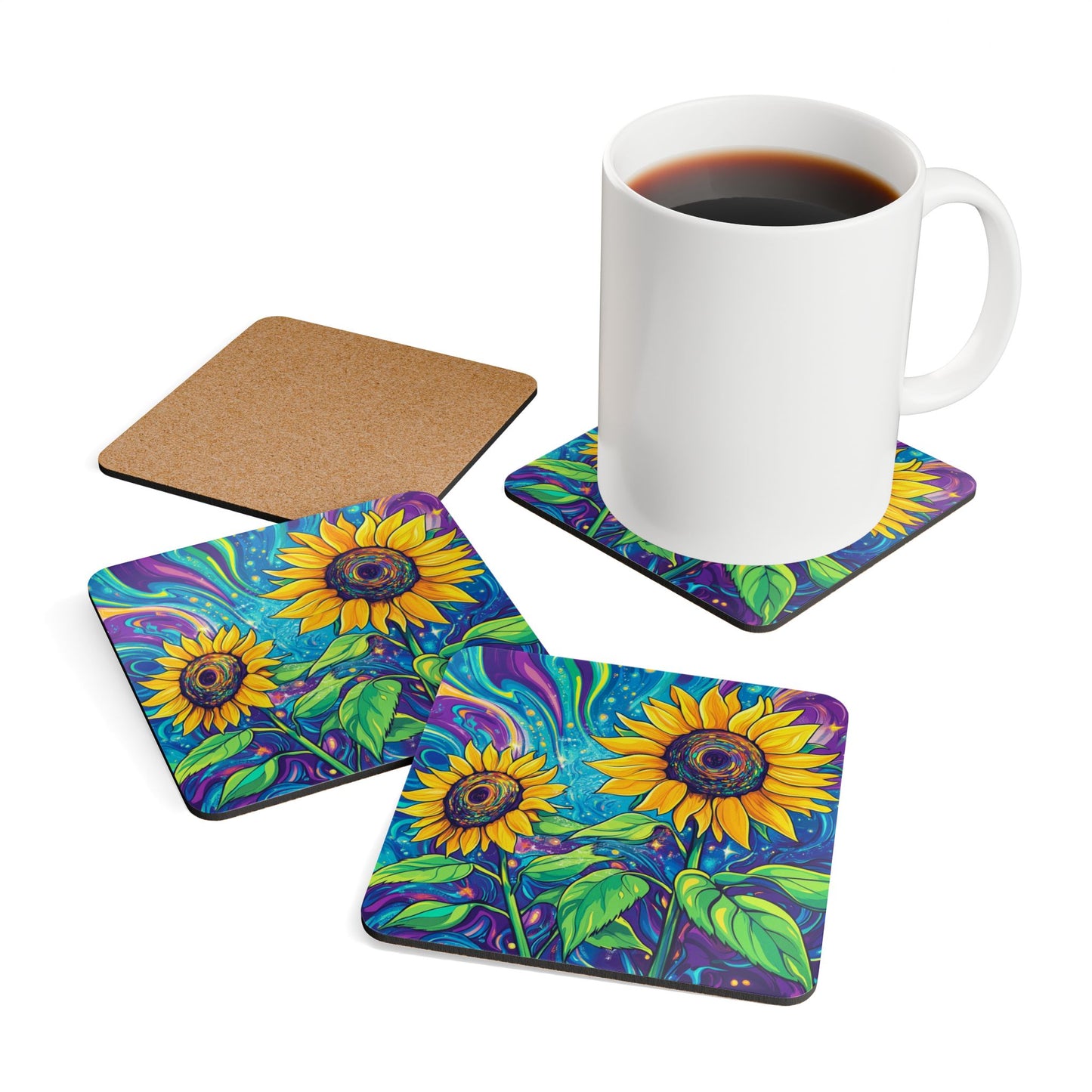 Psychedelic Sunflower - Coaster Set