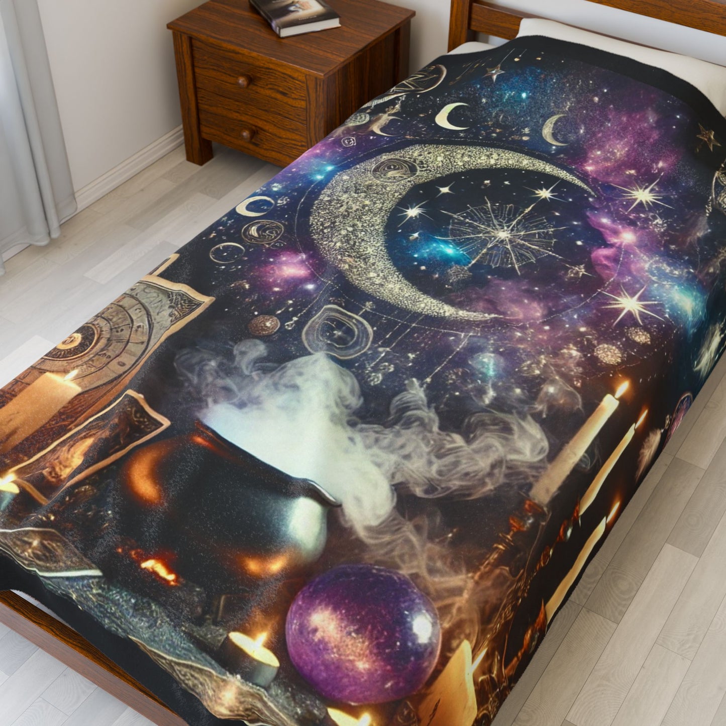 Where Magic Meets Moonlight - Velveteen Plush Blanket