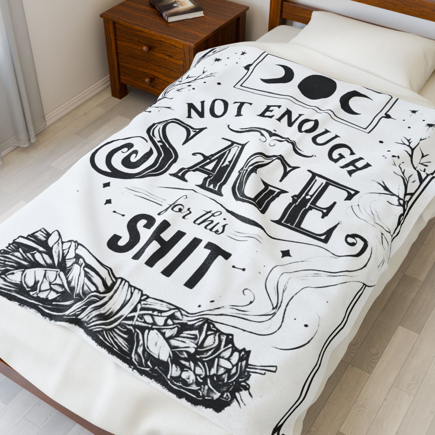 Not Enough Sage - Velveteen Plush Blanket