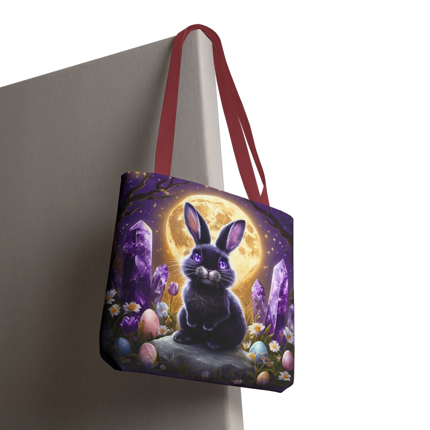Moonlit Bunny with Amethyst Crystals - Tote Bag