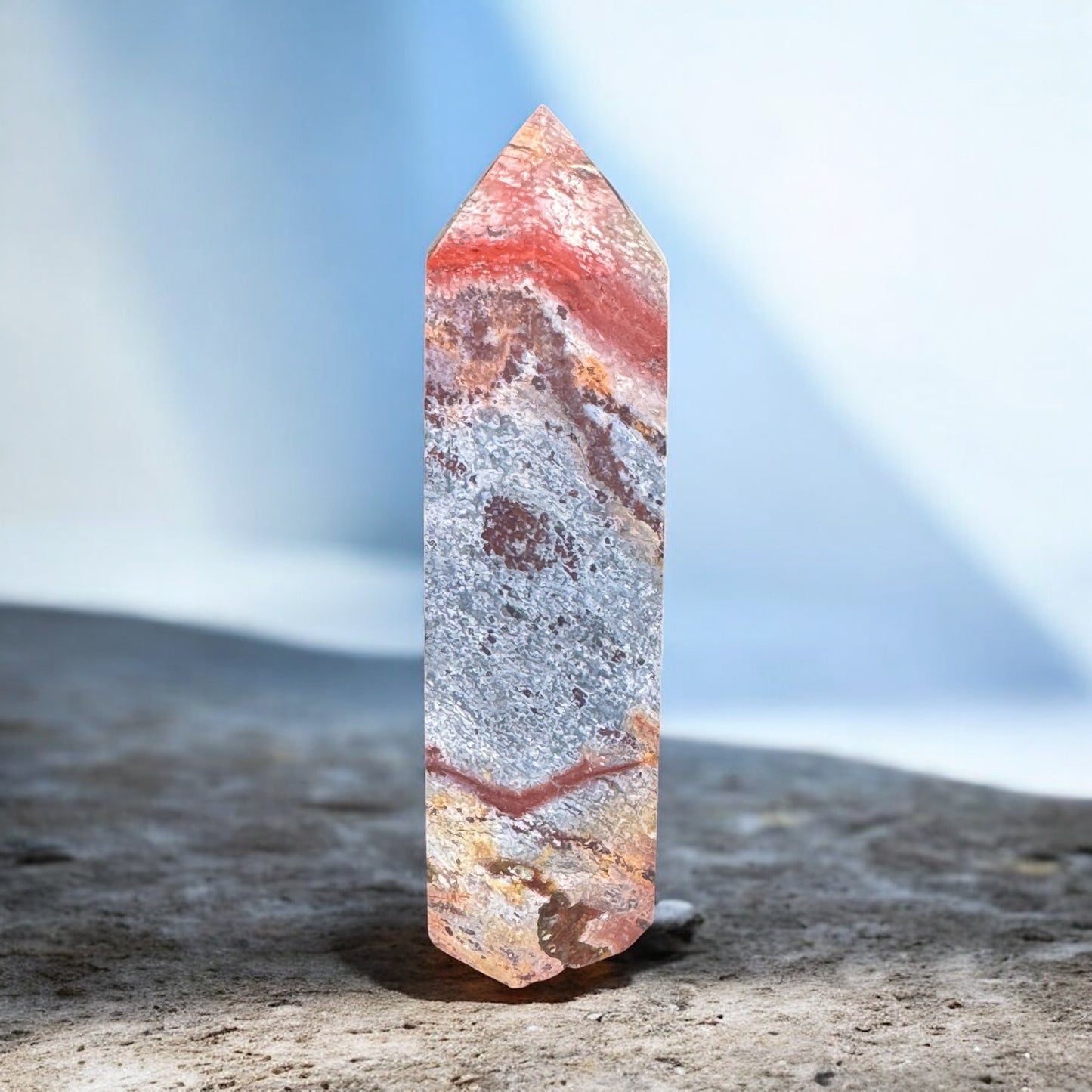 Silicified Wood Point — ~3” Natural Fossil Wood Point (Grounding & Earth Energy)
