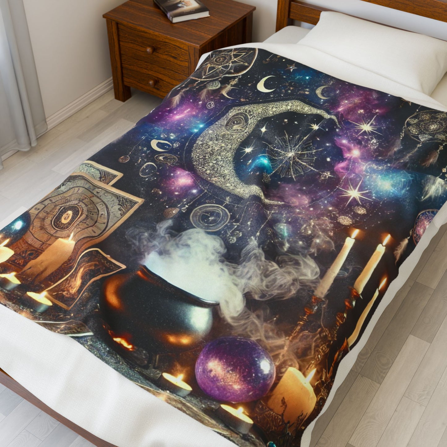 Where Magic Meets Moonlight - Velveteen Plush Blanket