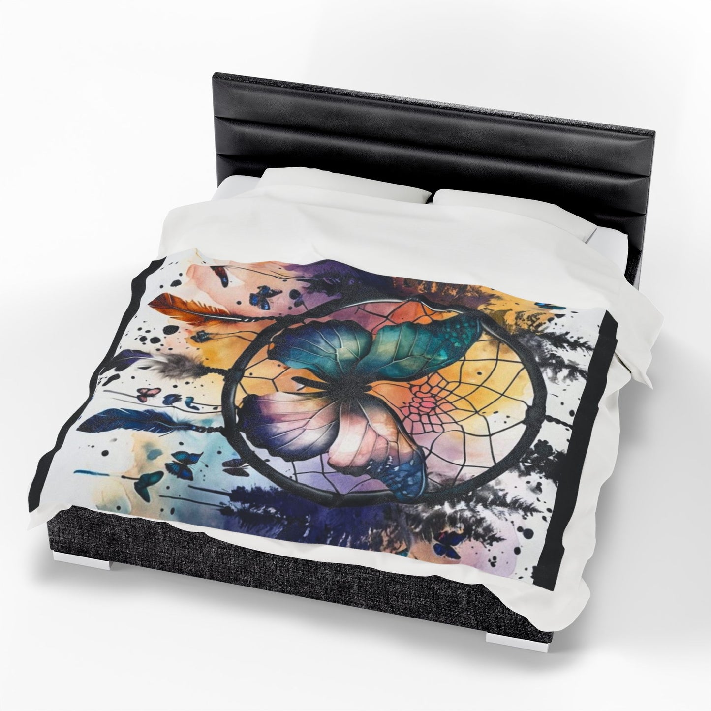 Butterfly Dreamcatcher - Velveteen Plush Blanket