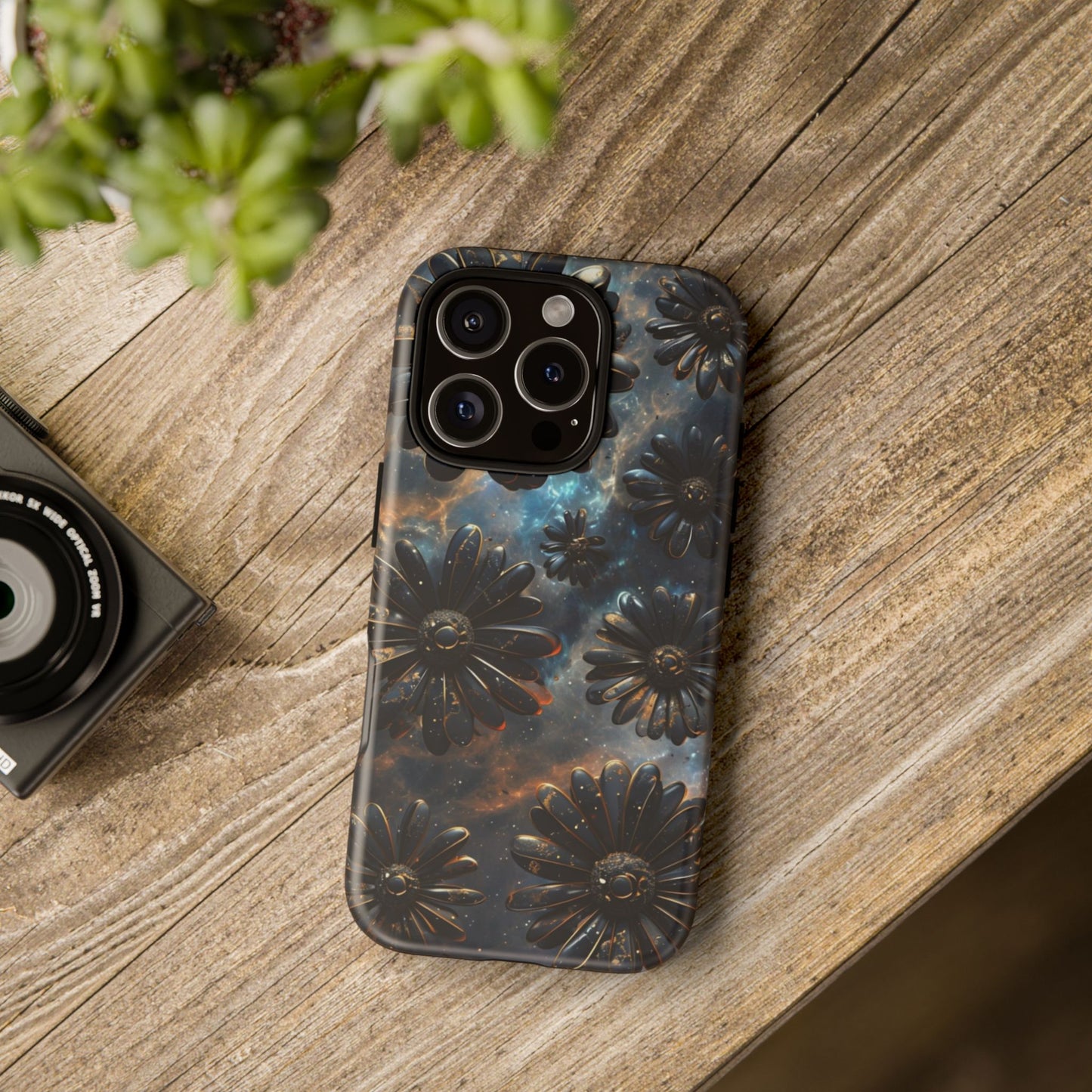 Galactic Black Daisy - Phone Case