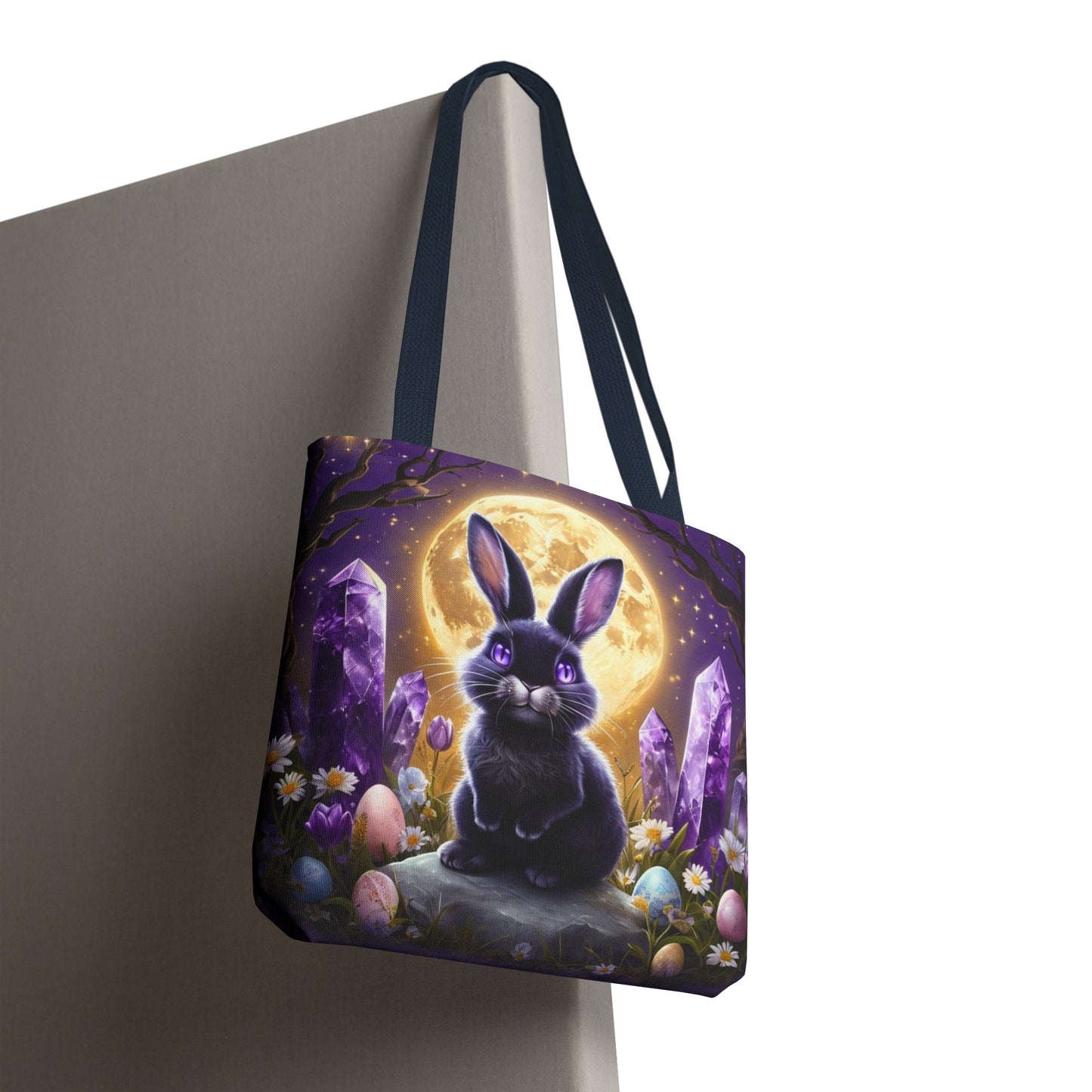 Moonlit Bunny with Amethyst Crystals - Tote Bag
