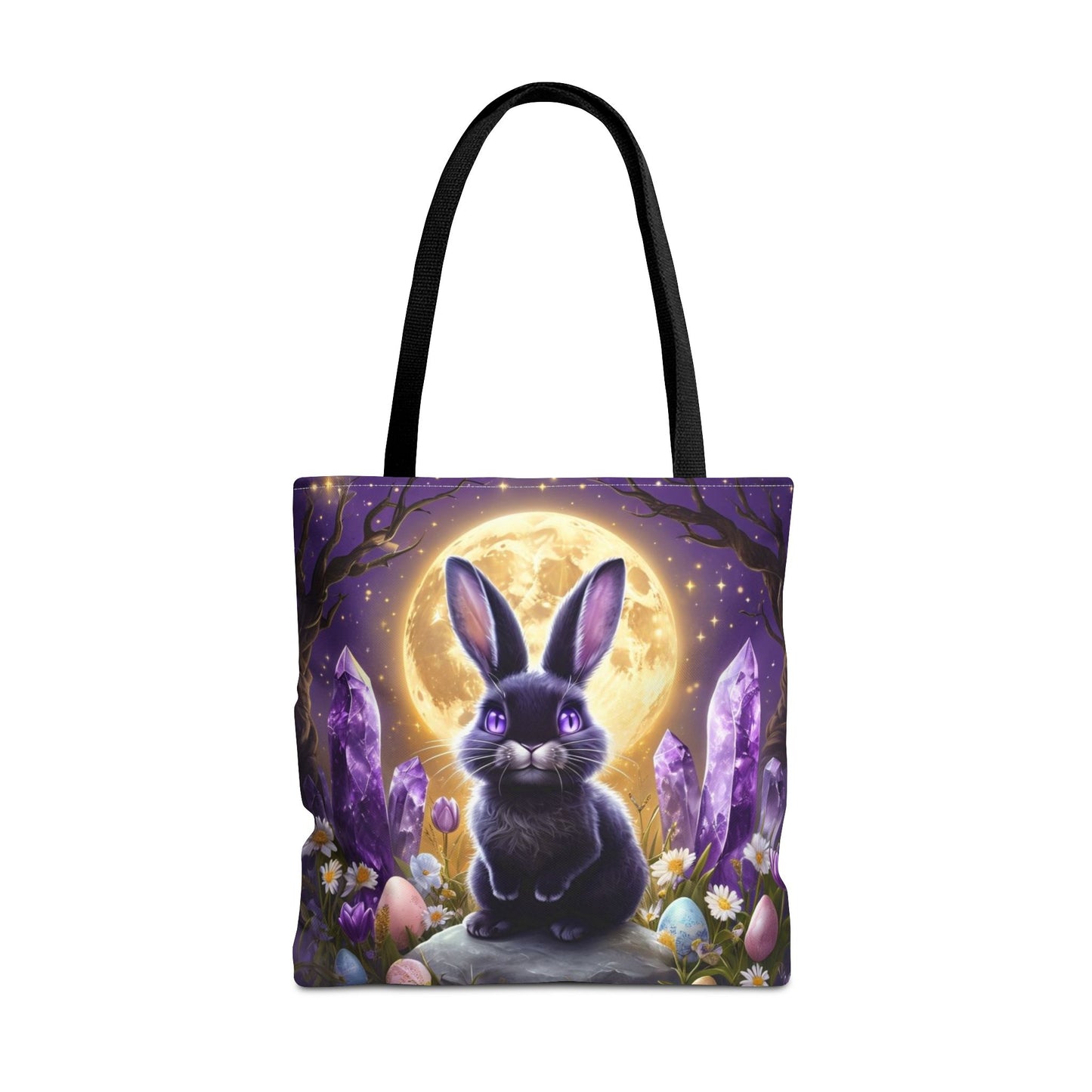 Moonlit Bunny with Amethyst Crystals - Tote Bag