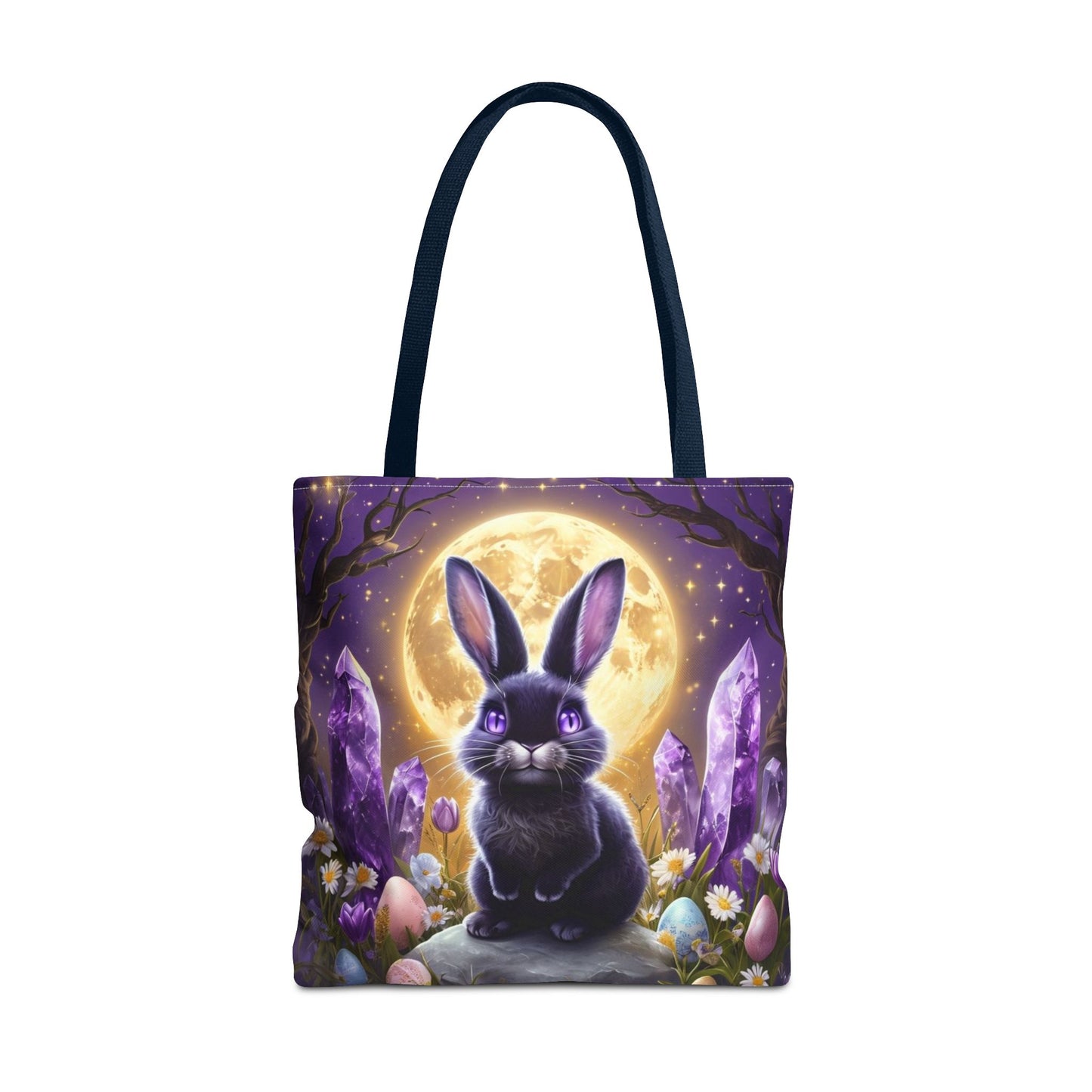Moonlit Bunny with Amethyst Crystals - Tote Bag