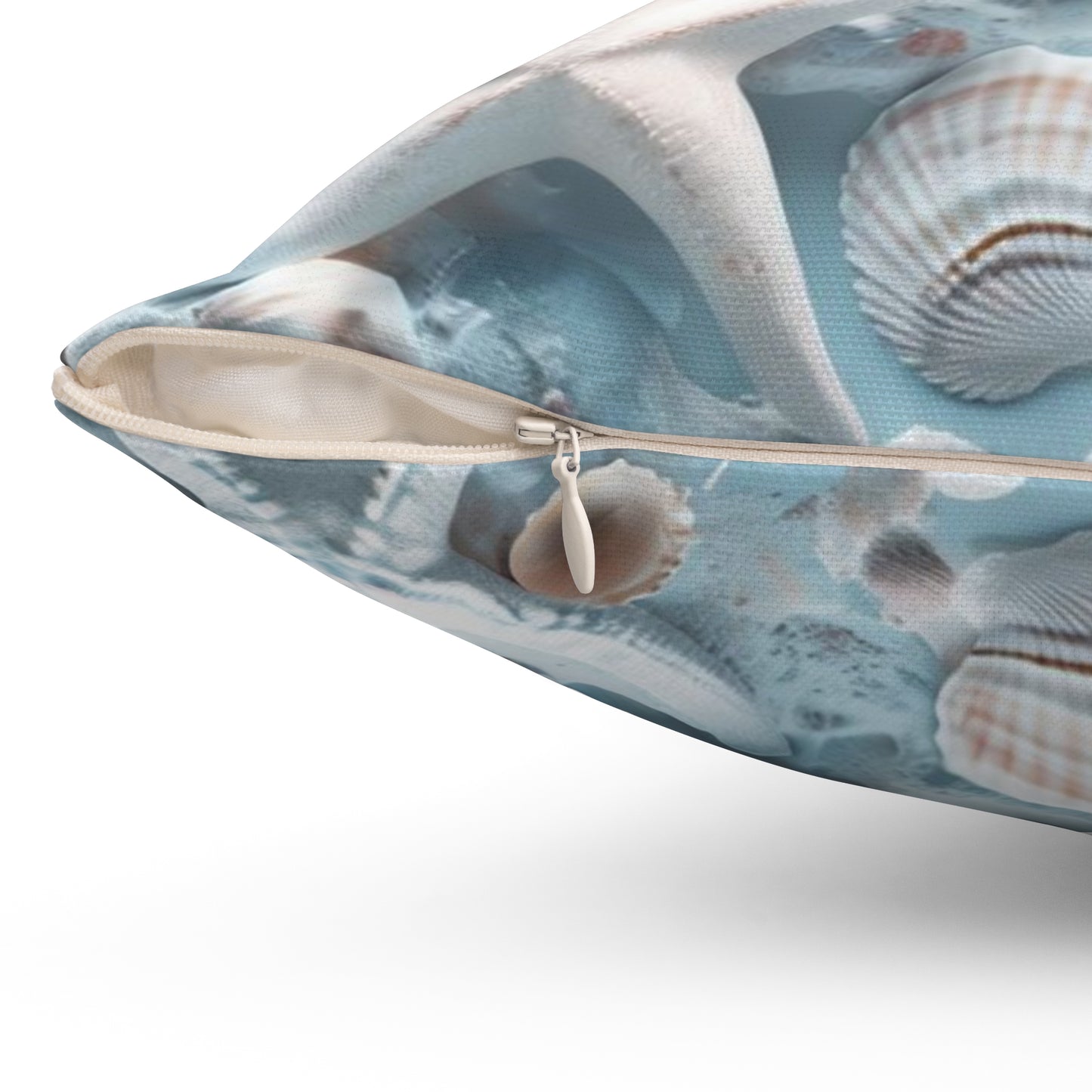 Coastal Coral & Seashell - Polyester Square Pillow