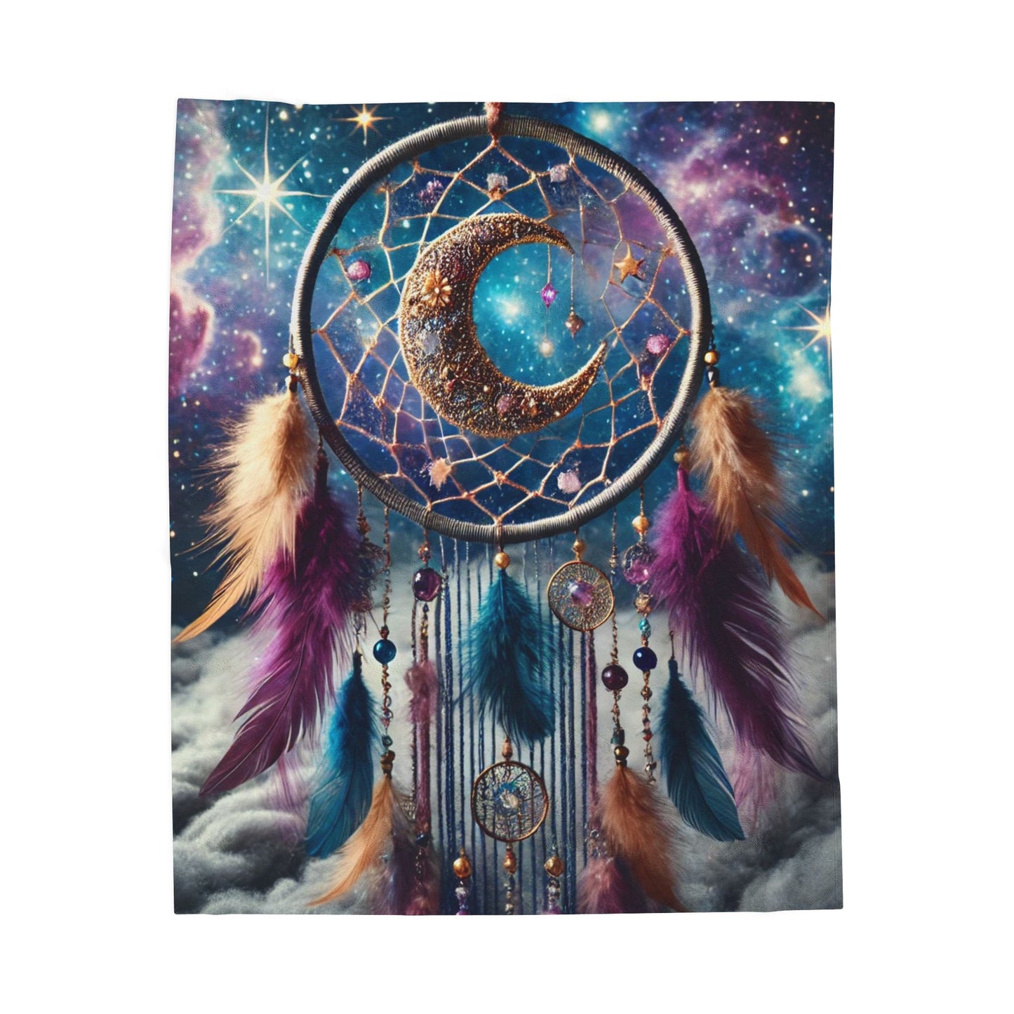 Celestial Boho Dreamcatcher - Plush Blanket