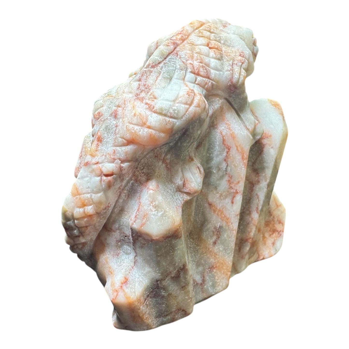 Red Vein Jasper Lizard on Red Vein Jasper Cluster Point