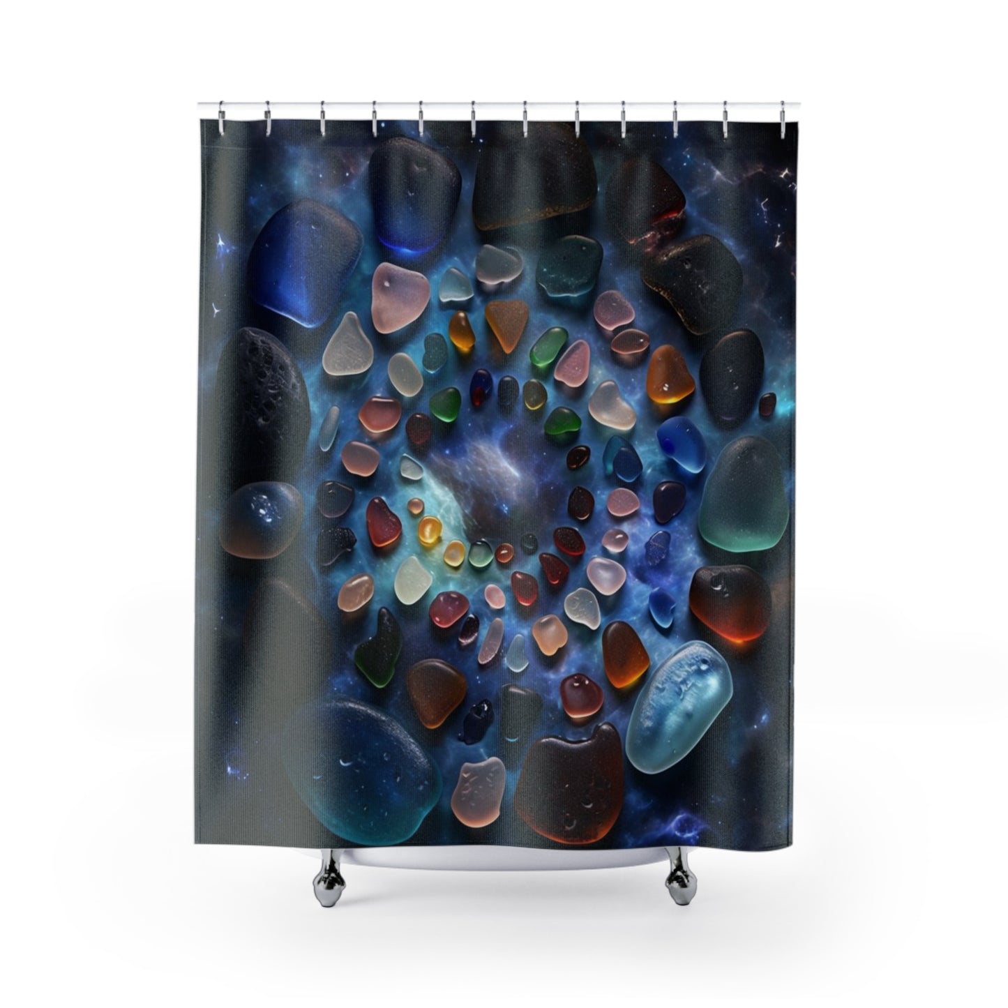 Celestial Sea Glass Spiral - Shower Curtain