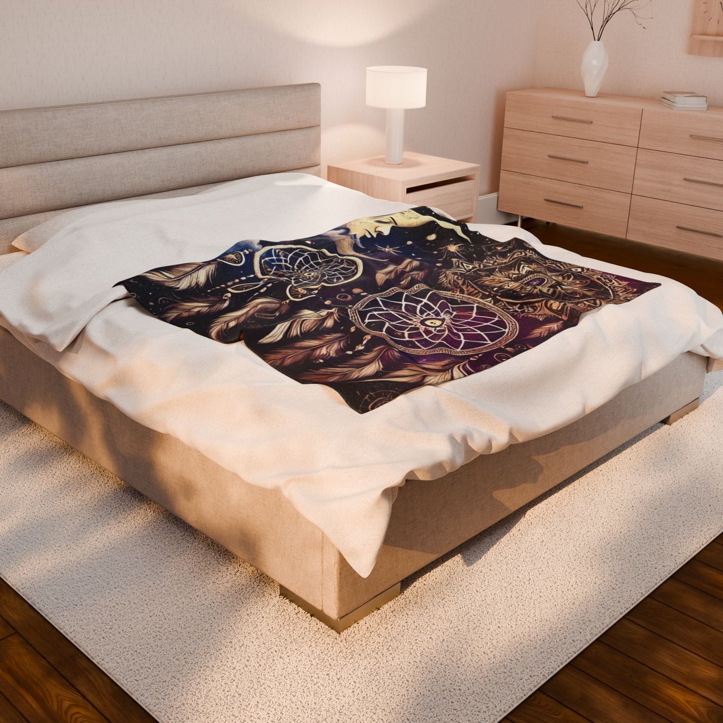 Cozy Dreamcatcher Moon - Plush Blanket